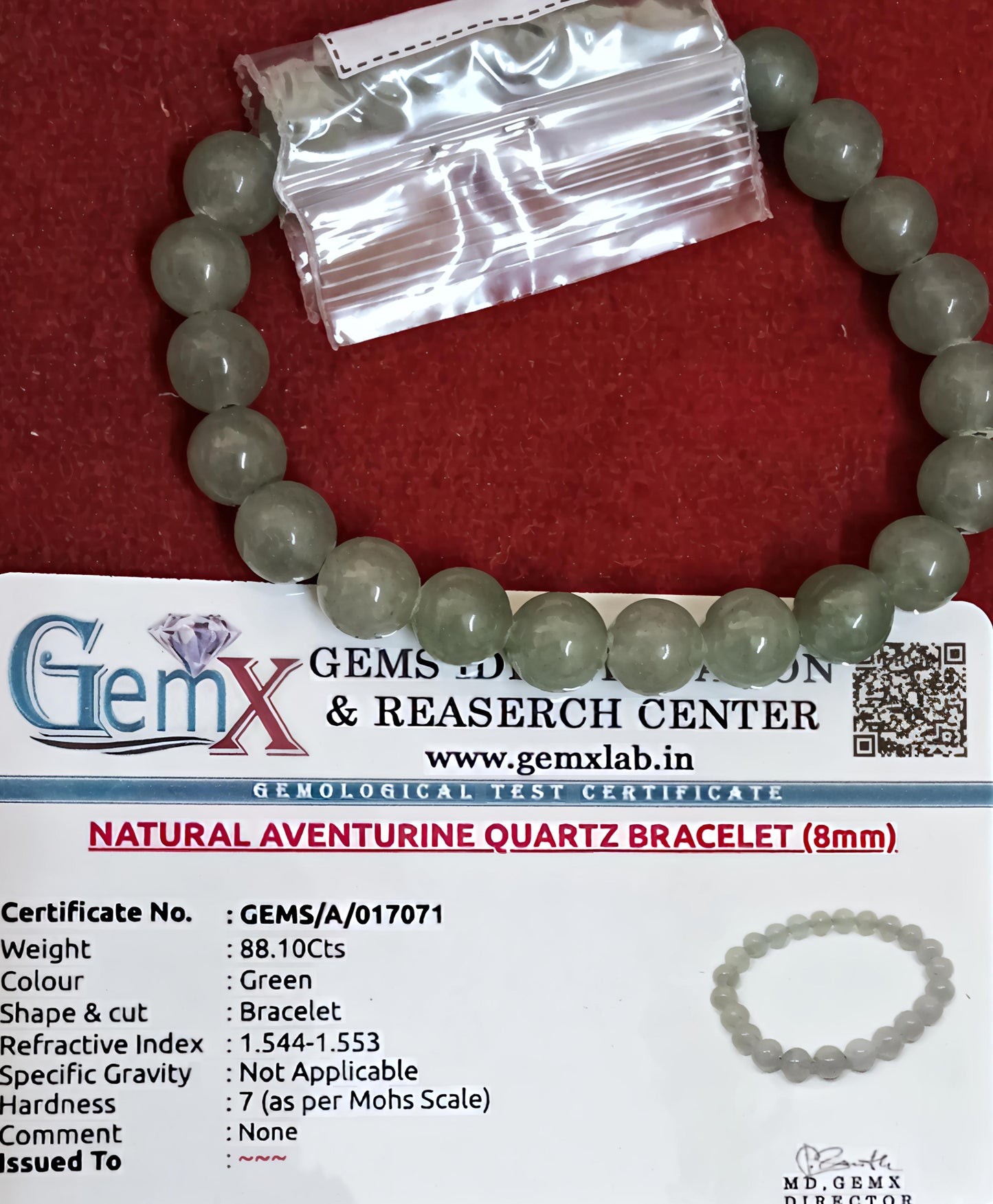 Green Aventurine Bracelet [Certified | Abhimantrit - Energized | 100% Original and Natural]