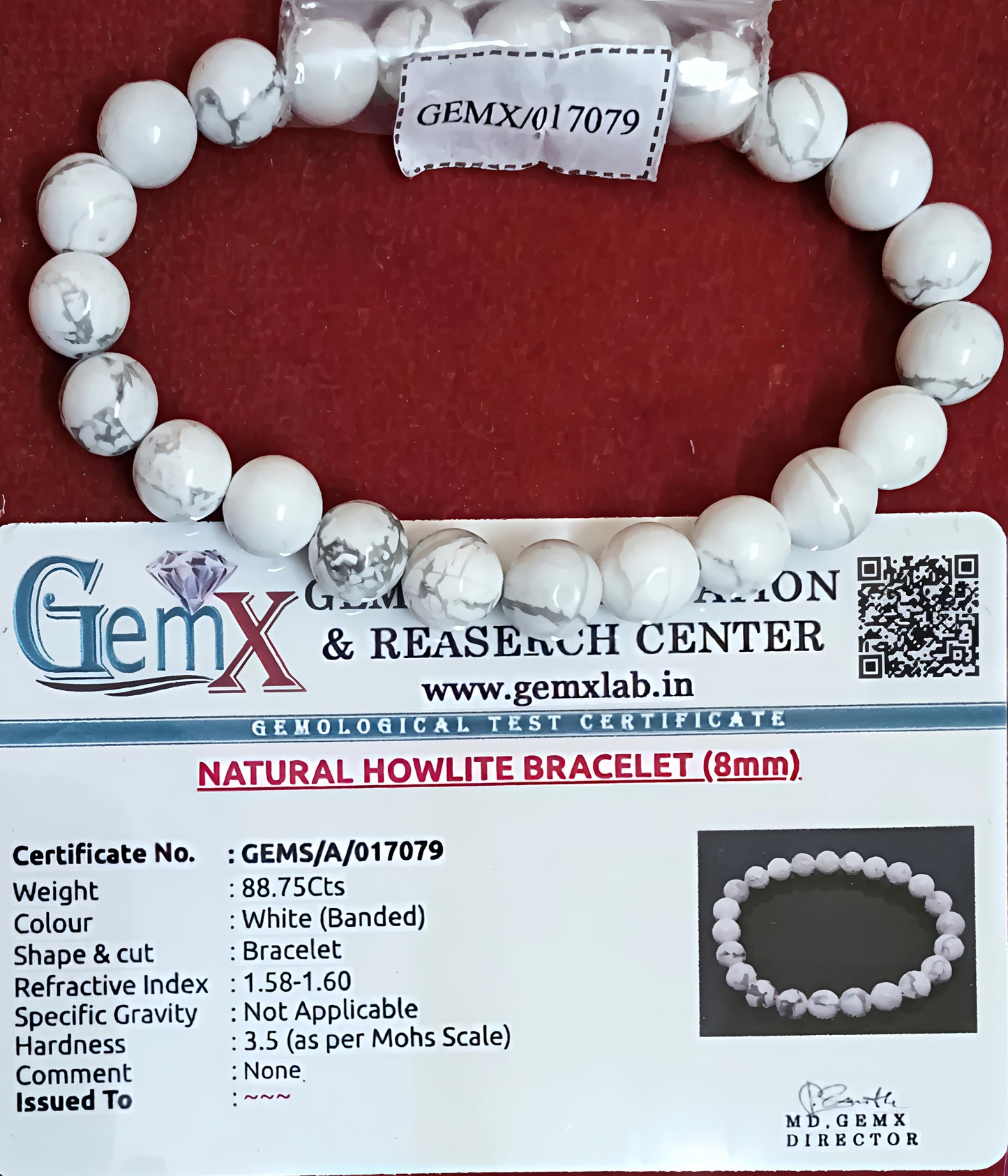 Howlite Bracelet [Certified | Abhimantrit - Energized | 100% Original and Natural]