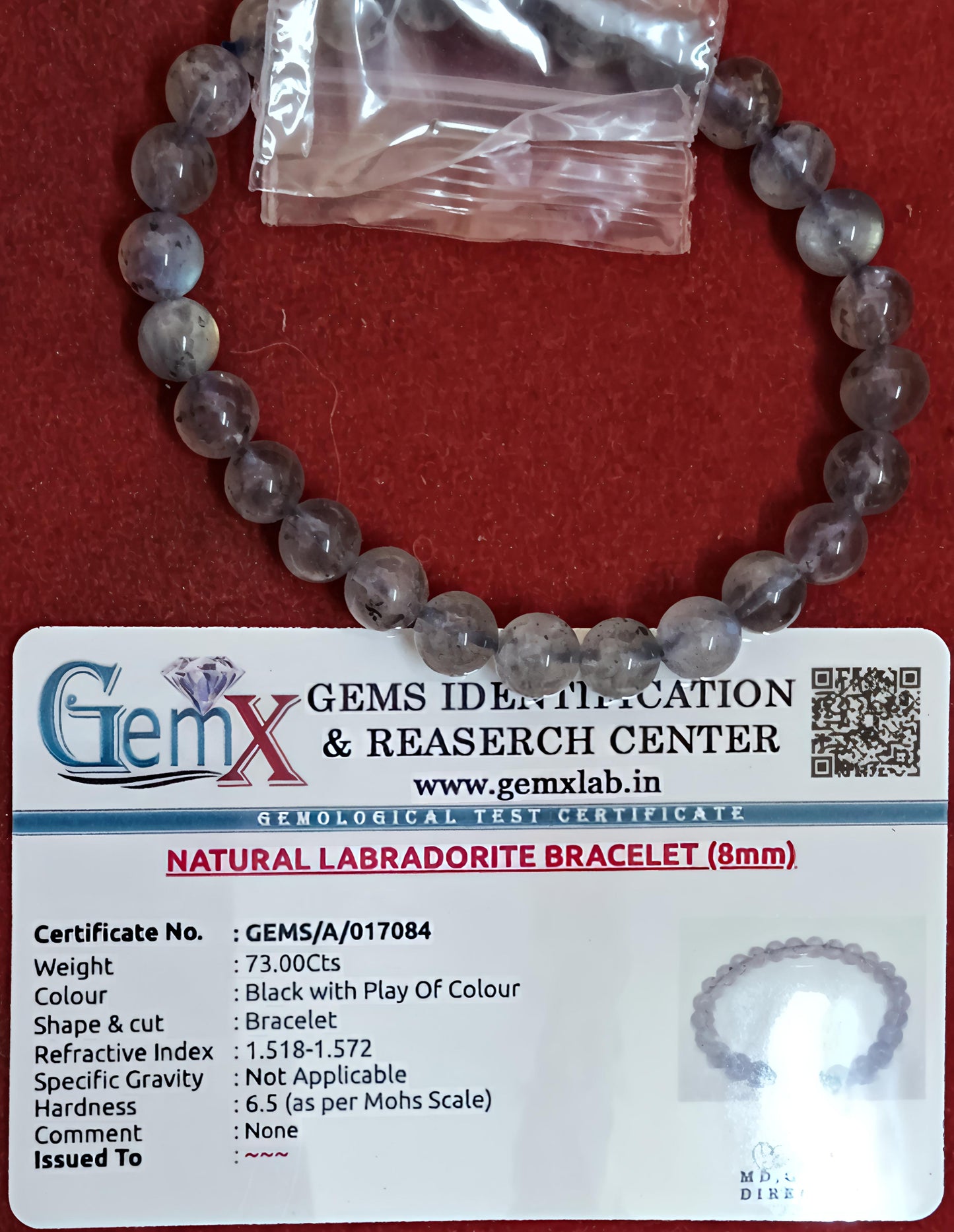 Labradorite Bracelet [Certified | Abhimantrit - Energized | 100% Original and Natural]