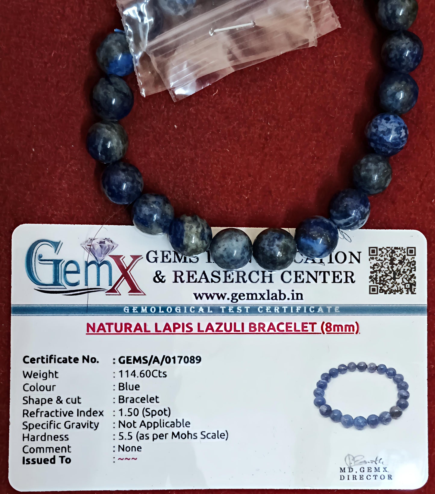 Lapis Lazuli Bracelet [Certified | Abhimantrit - Energized | 100% Original and Natural]