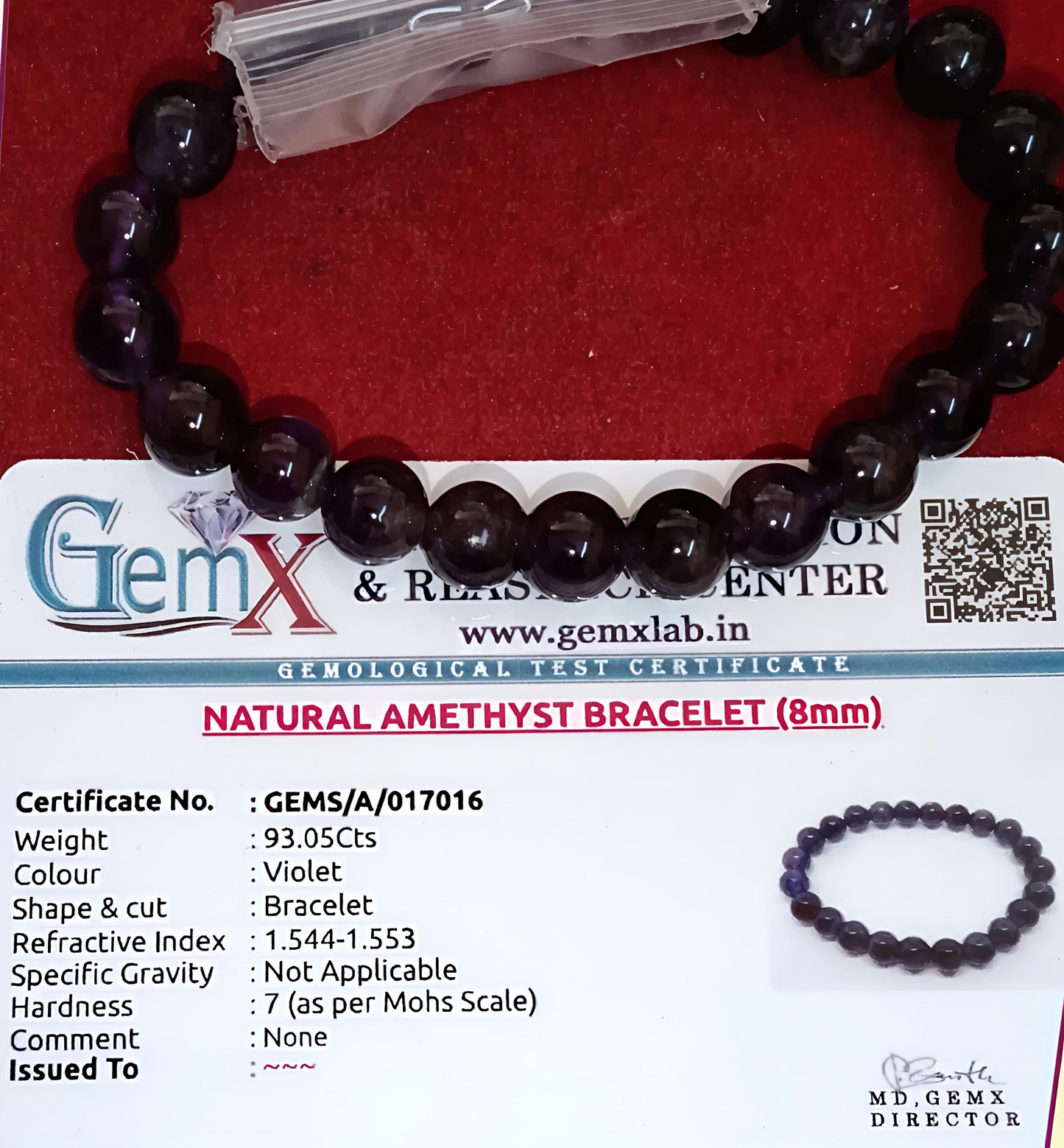 Amethyst Bracelet [Certified | Abhimantrit - Energized | 100% Original and Natural]