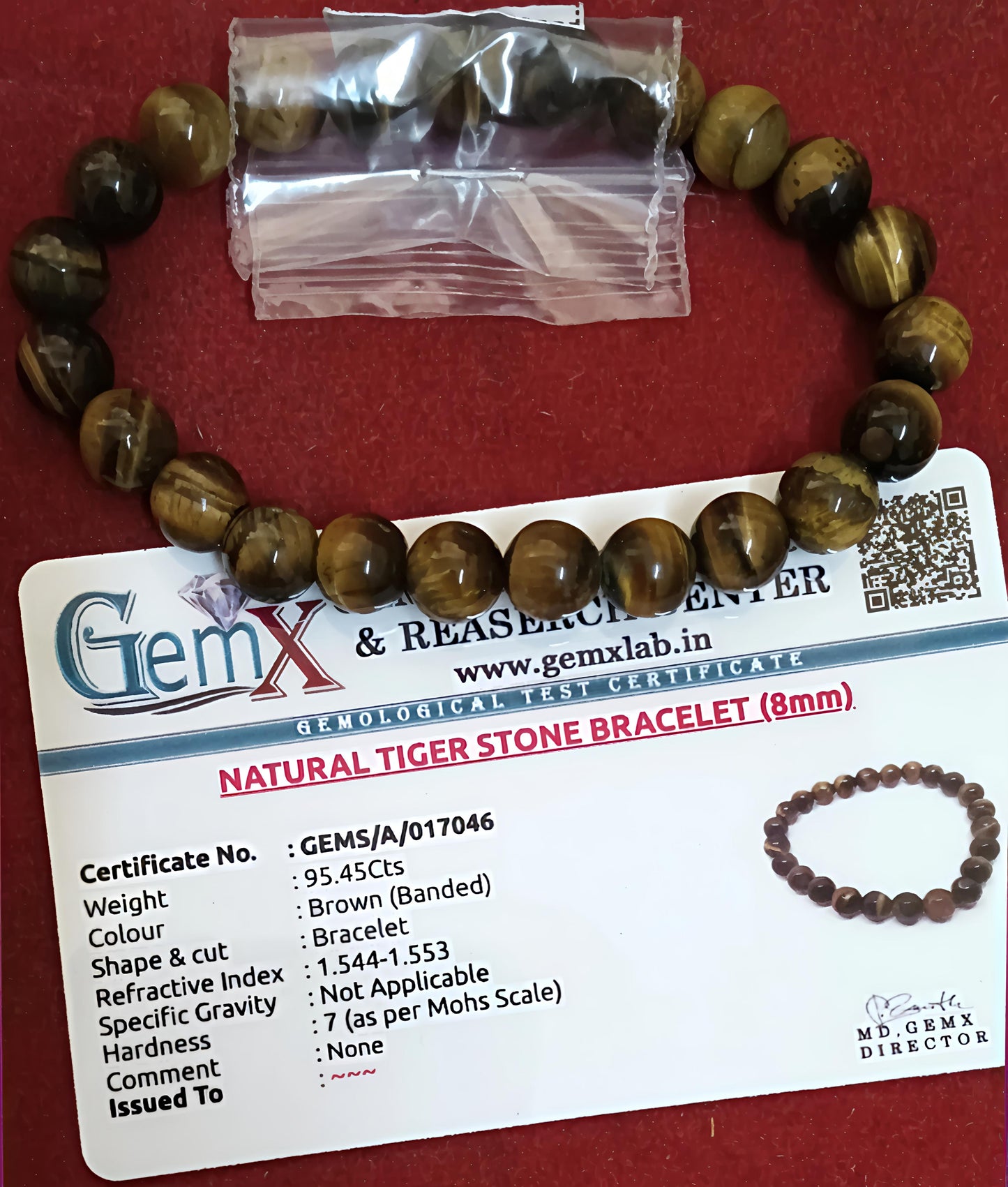 Brown Tigers Eye Bracelet [Certified | Abhimantrit - Energized | 100% Original and Natural]