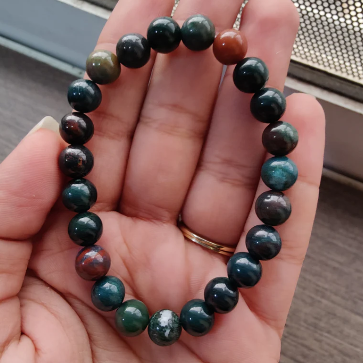 Blood Stone Bracelet [Certified | Abhimantrit - Energized | 100% Original and Natural]