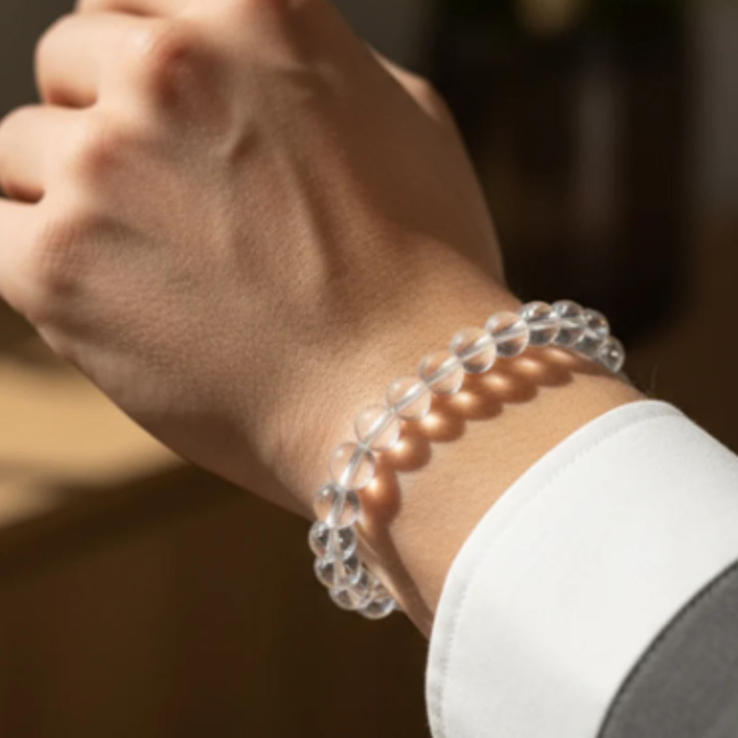 Clear Quartz Bracelet [Certified | Abhimantrit - Energized | 100% Original and Natural]