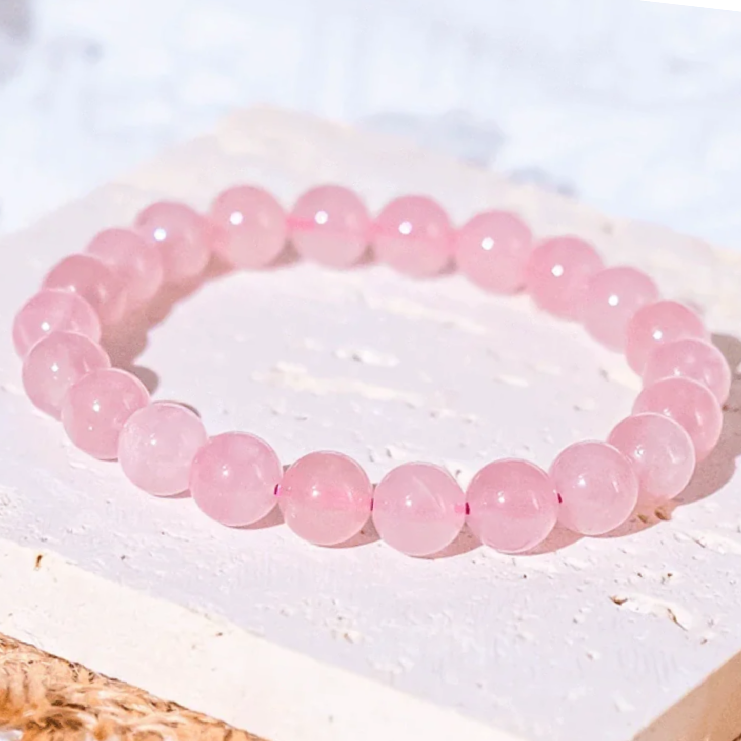 Rose Quartz Bracelet [Certified | Abhimantrit - Energized | 100% Original and Natural]