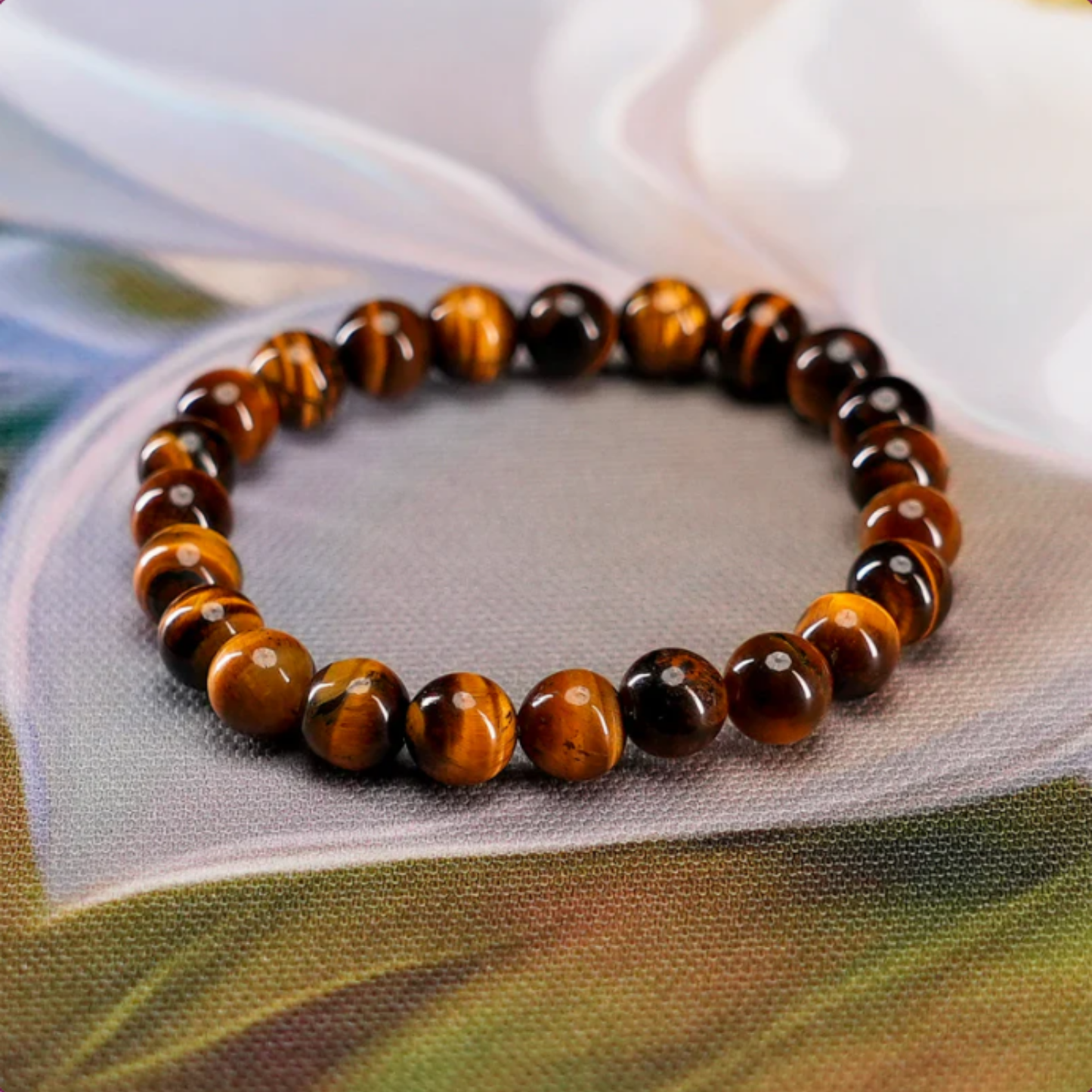 Brown Tigers Eye Bracelet [Certified | Abhimantrit - Energized | 100% Original and Natural]