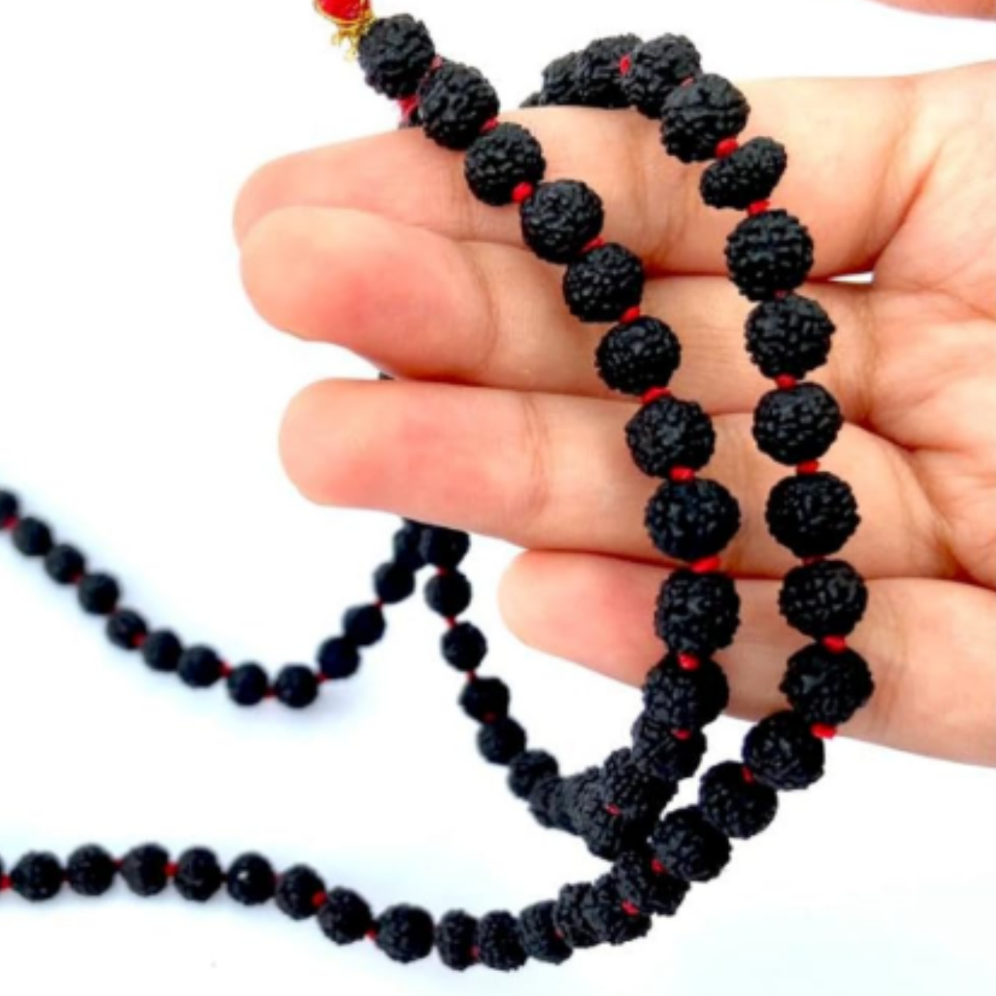 Black 5 Mukhi Rudraksha Mala [Certified | Abhimantrit - Energized | 100% Original and Natural]
