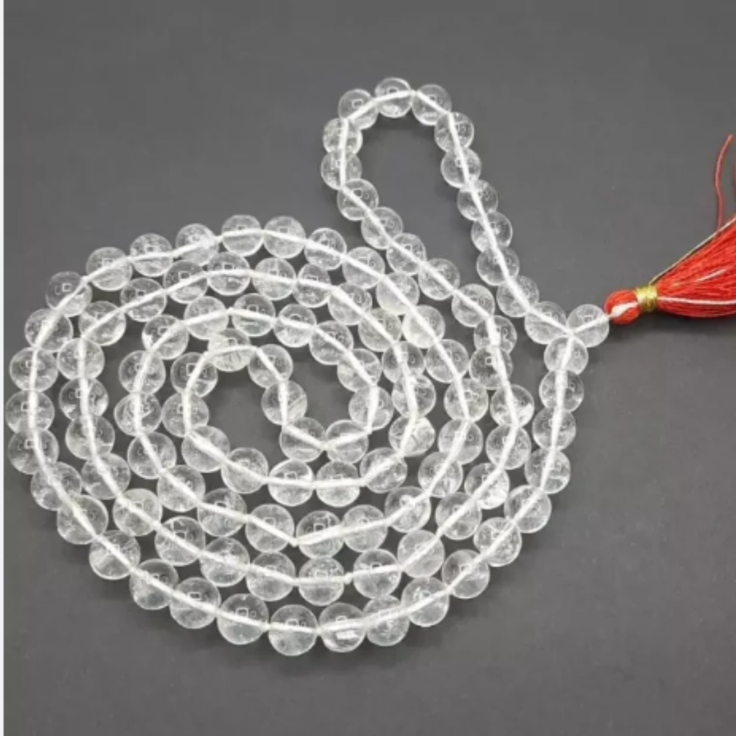 Clear Quartz(Spathik) Mala [Certified | Abhimantrit - Energized | 100% Original and Natural]
