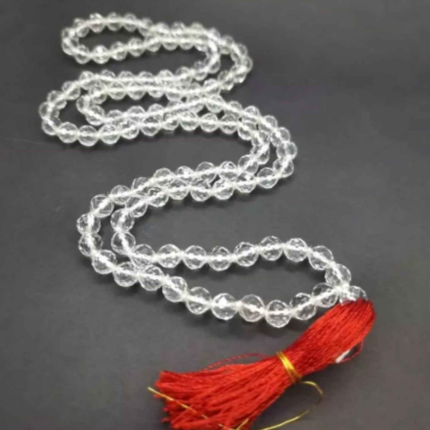Clear Quartz(Spathik) Mala [Certified | Abhimantrit - Energized | 100% Original and Natural]