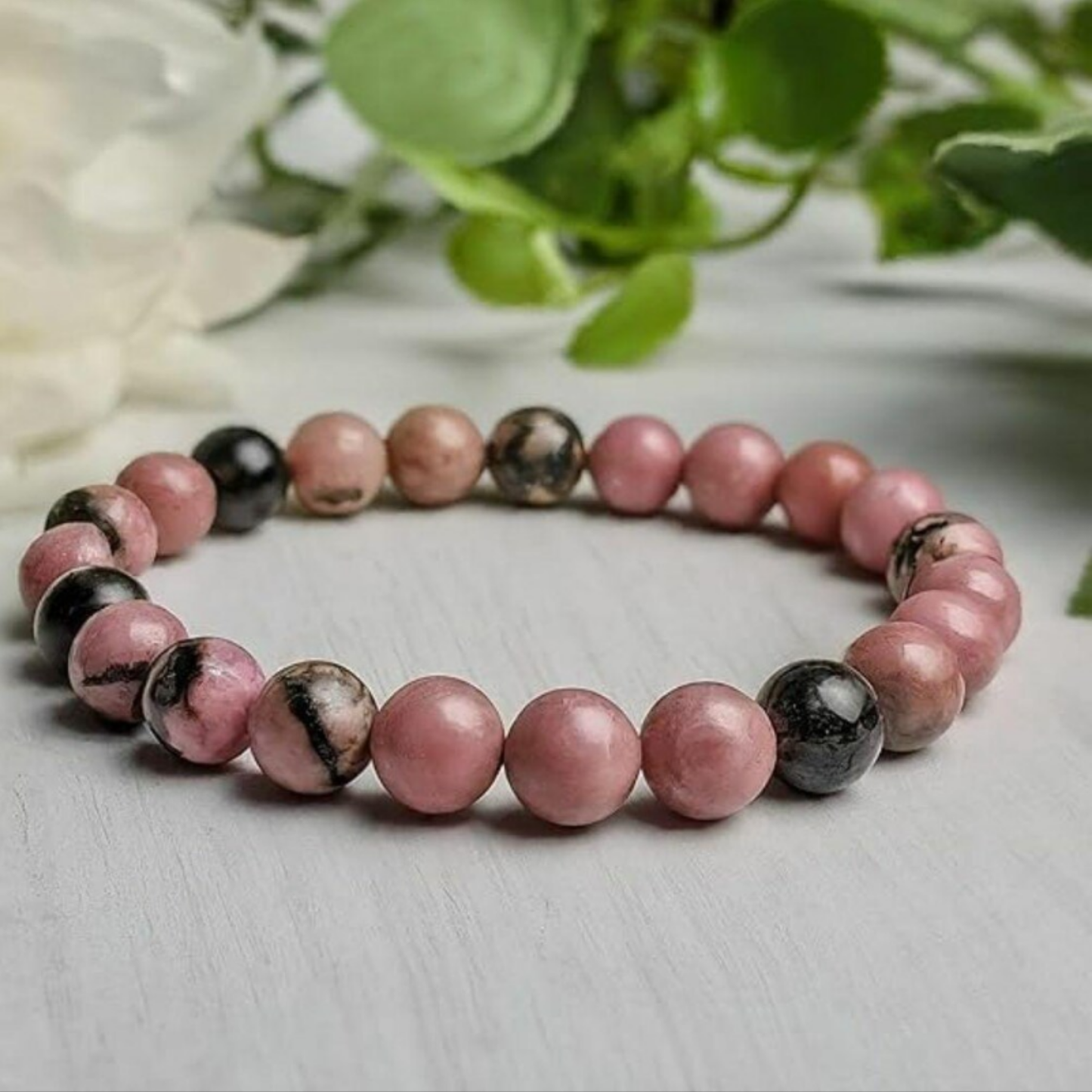 Rhodonite Bracelet [Certified | Abhimantrit - Energized | 100% Original and Natural]