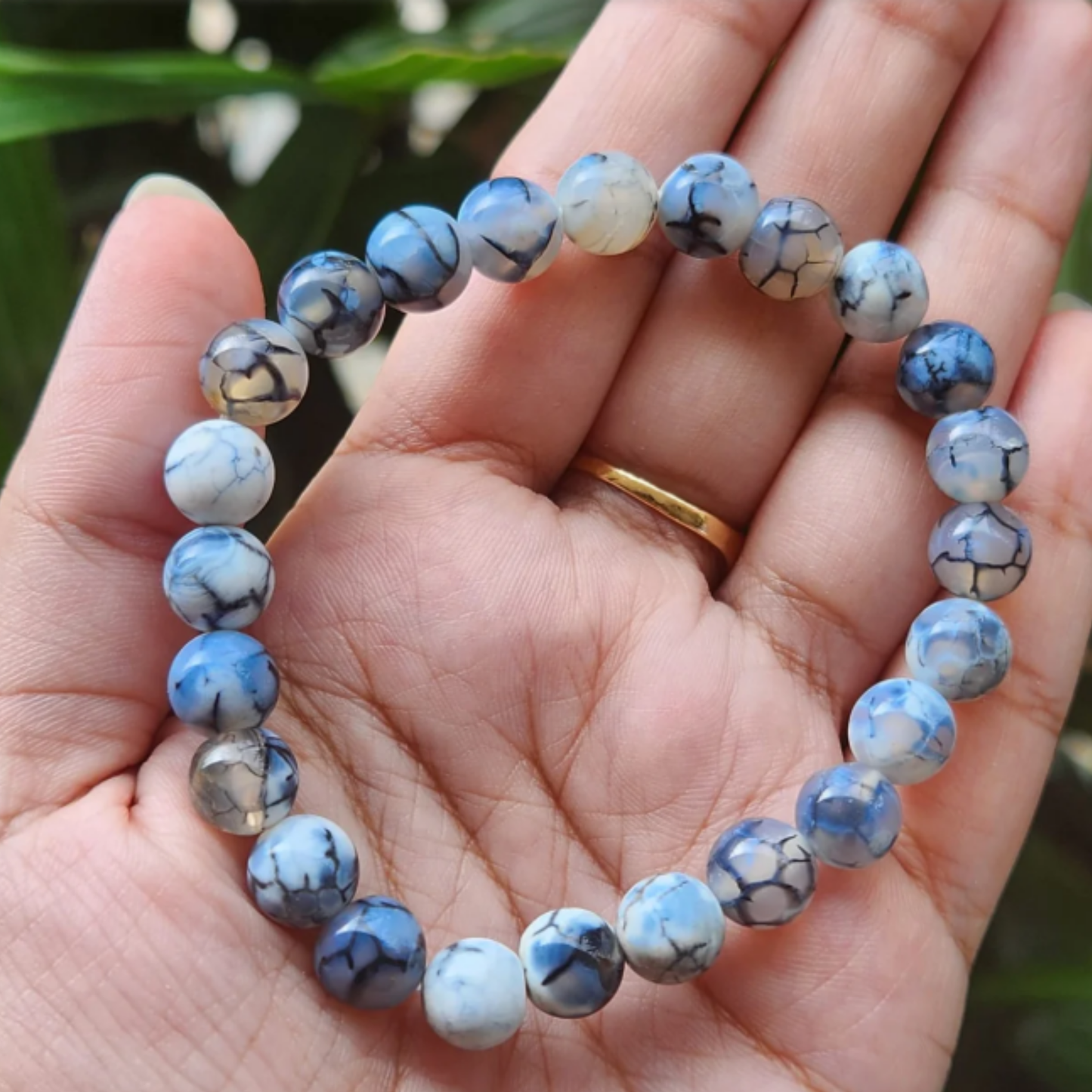 Dragon Vein Agate Bracelet [Certified | Abhimantrit - Energized | 100% Original and Natural]