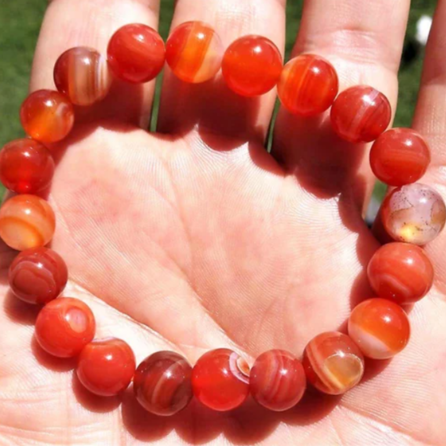 Red Carnelian Bracelet [Certified | Abhimantrit - Energized | 100% Original and Natural]