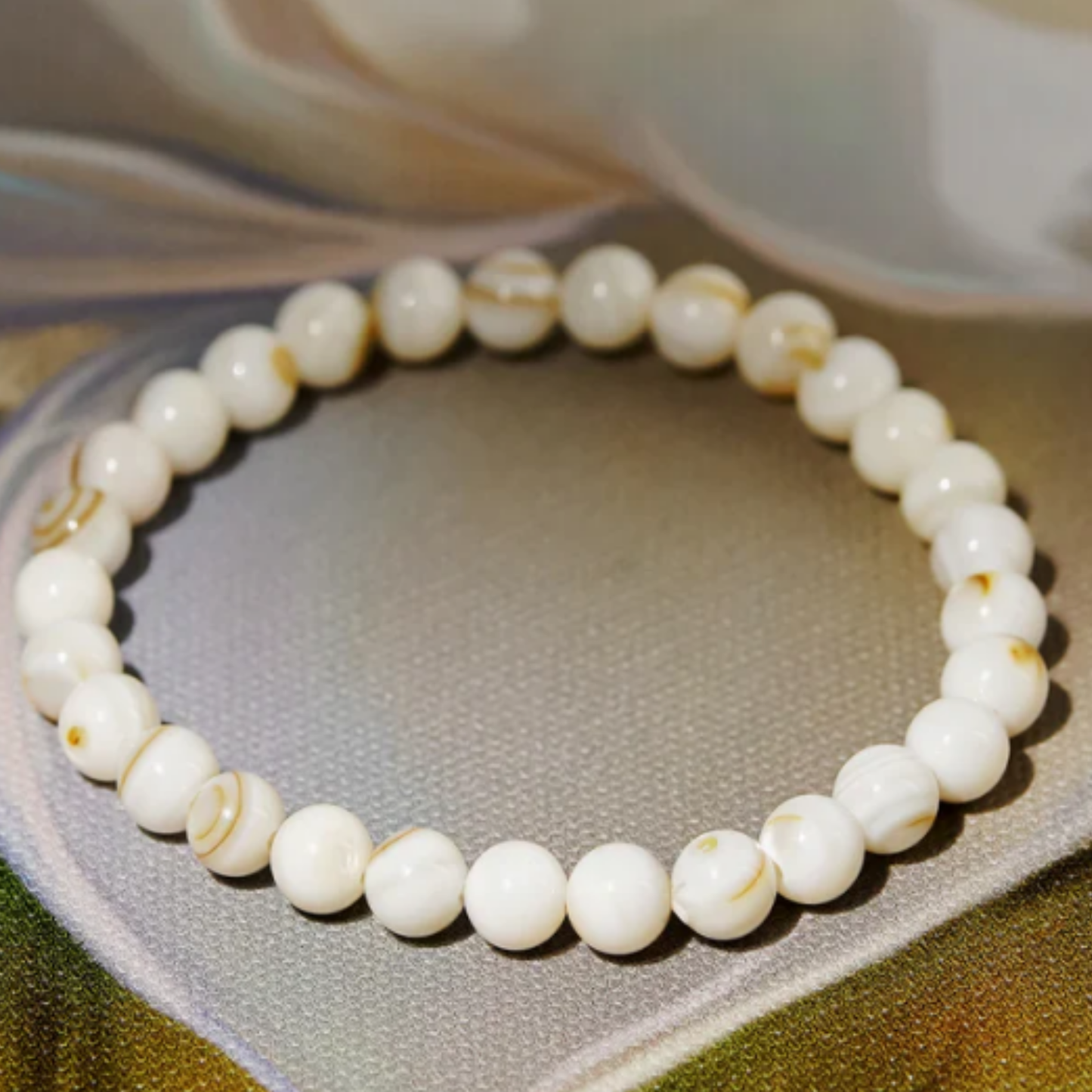 Mother of Pearl Bracelet [Certified | Abhimantrit - Energized | 100% Original and Natural]