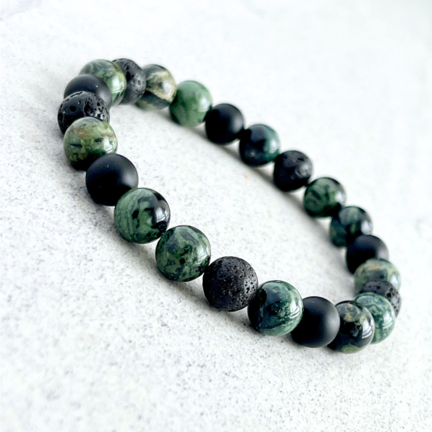 Kambaba Jasper Bracelet [Certified | Abhimantrit - Energized | 100% Original and Natural]