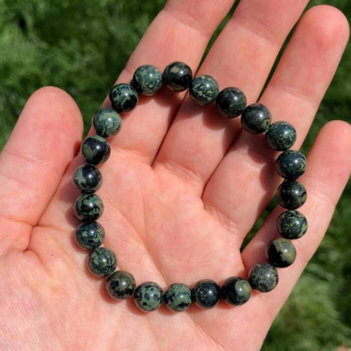 Kambaba Jasper Bracelet [Certified | Abhimantrit - Energized | 100% Original and Natural]