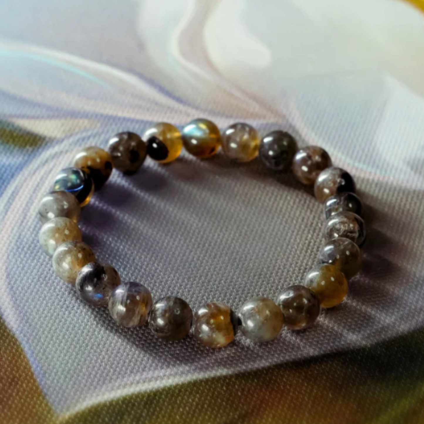 Labradorite Bracelet [Certified | Abhimantrit - Energized | 100% Original and Natural]