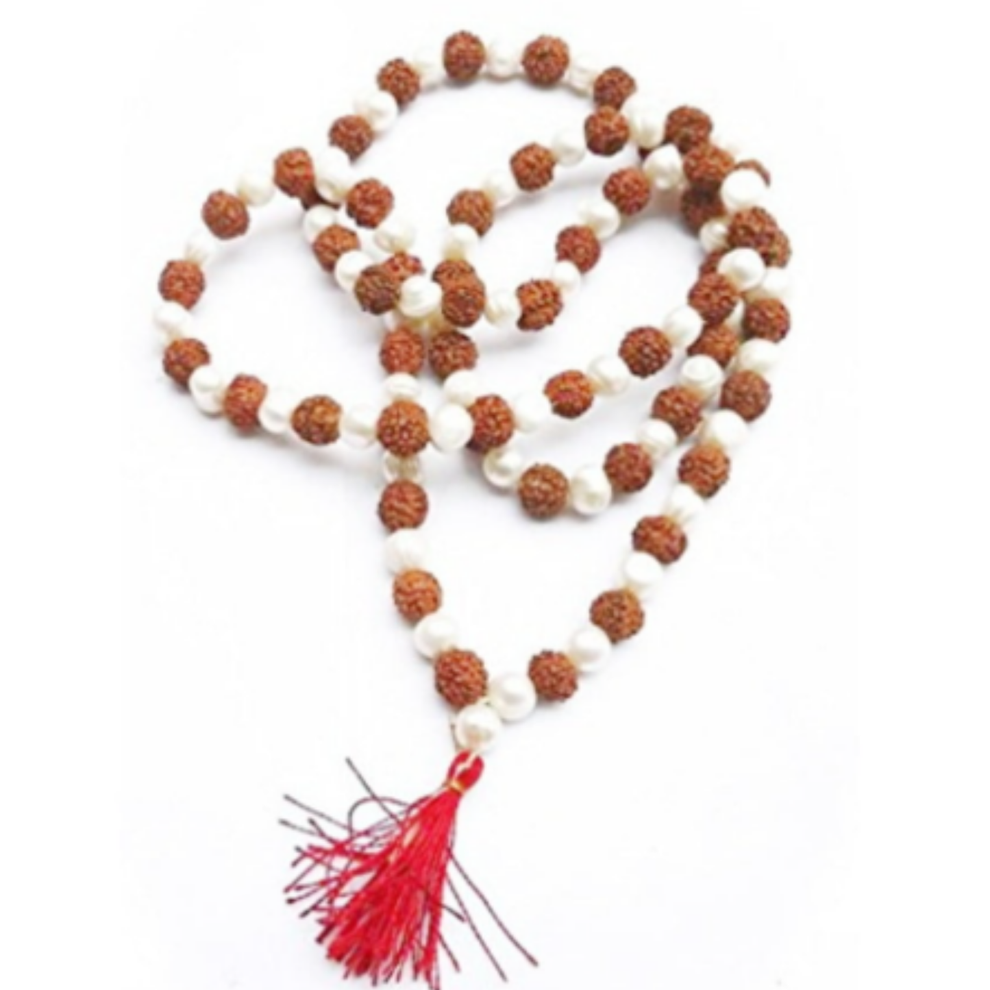 Rudraksha and Moti Mala [Certified | Abhimantrit - Energized | 100% Original and Natural]