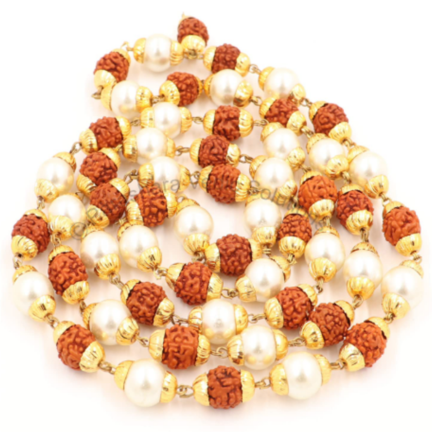Rudraksha and Moti Mala [Certified | Abhimantrit - Energized | 100% Original and Natural]