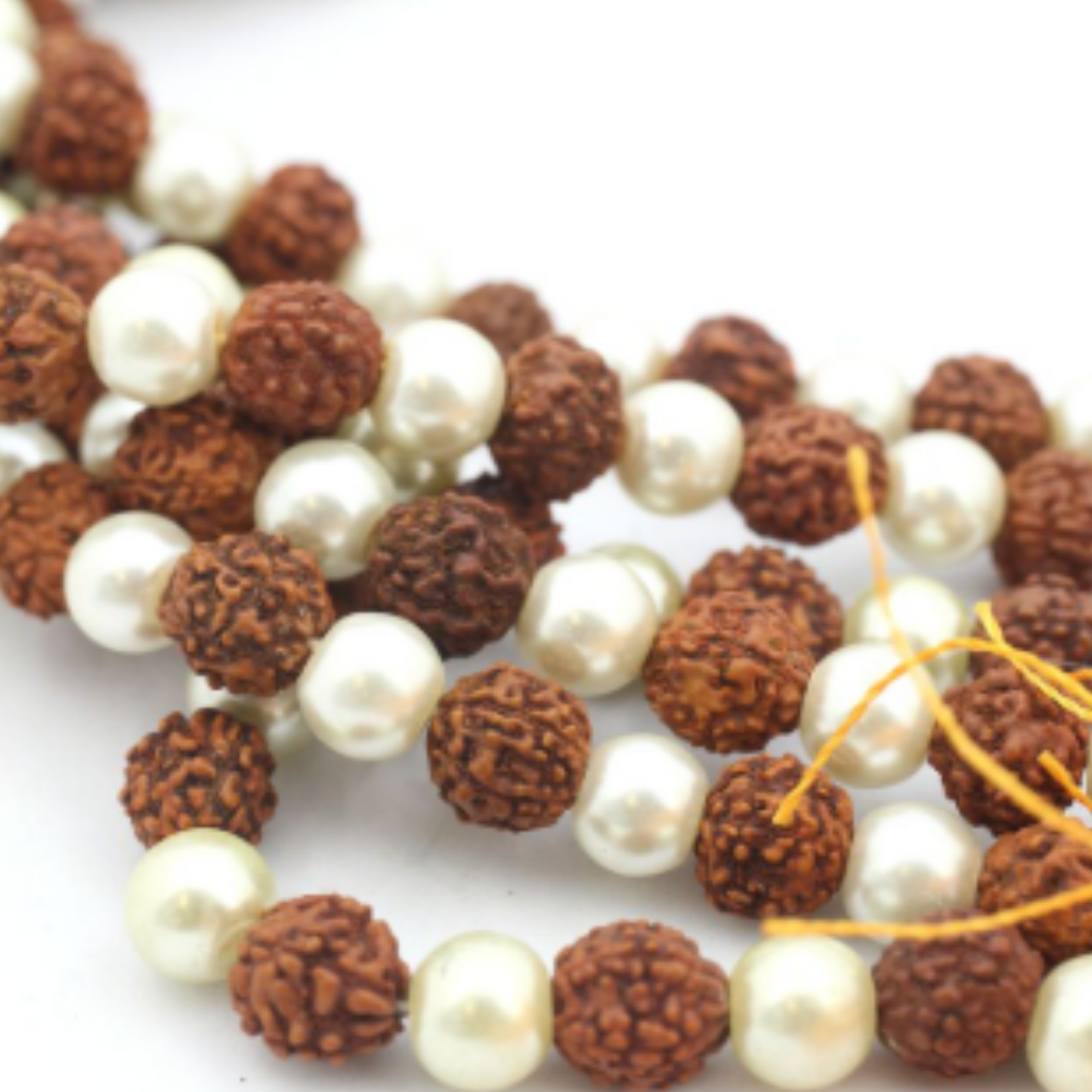 Rudraksha and Moti Mala [Certified | Abhimantrit - Energized | 100% Original and Natural]