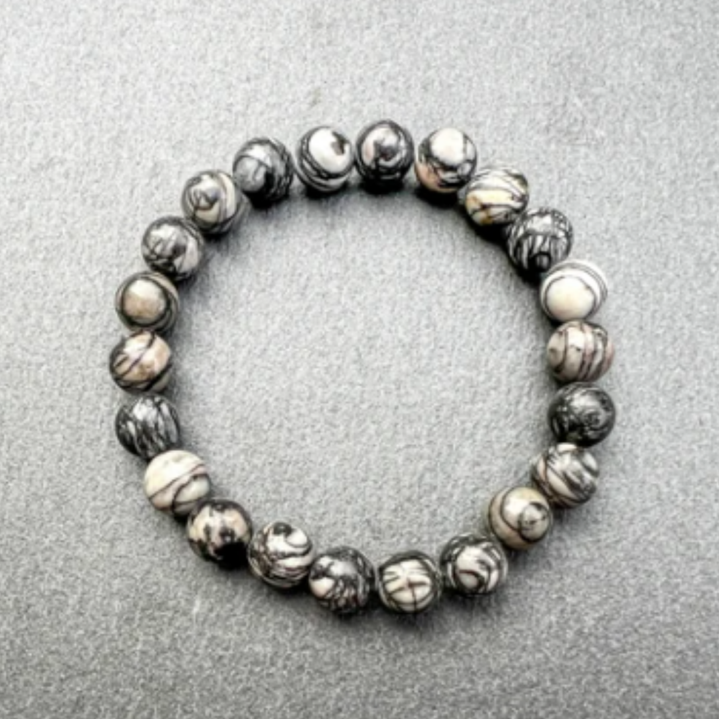 Black Web Jasper Bracelet [Certified | Abhimantrit - Energized | 100% Original and Natural]