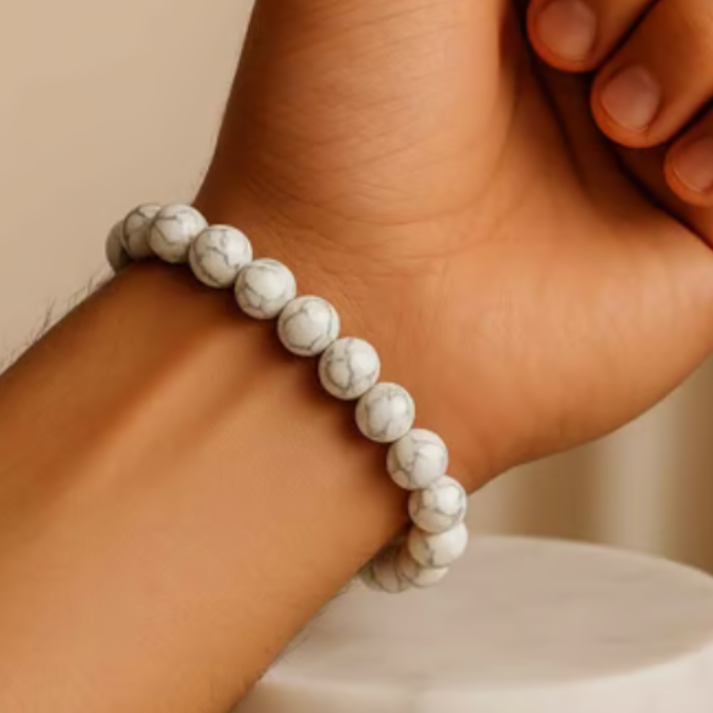 Howlite Bracelet [Certified | Abhimantrit - Energized | 100% Original and Natural]