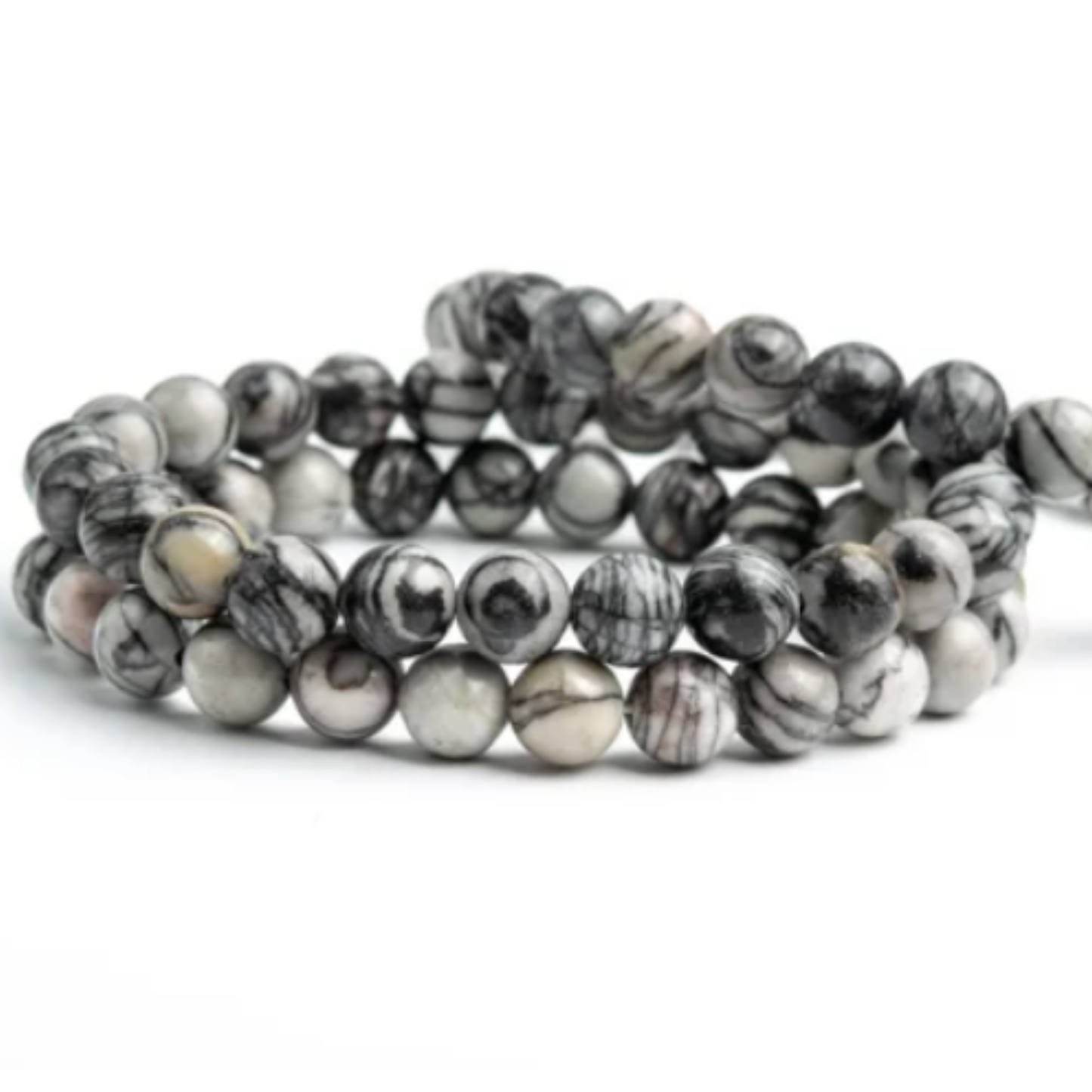 Black Web Jasper Bracelet [Certified | Abhimantrit - Energized | 100% Original and Natural]