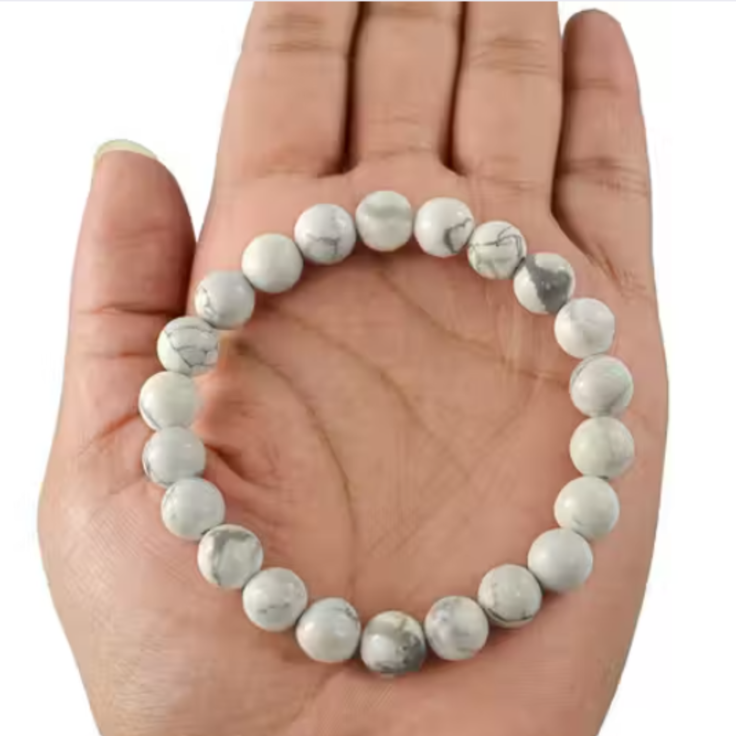 Howlite Bracelet [Certified | Abhimantrit - Energized | 100% Original and Natural]