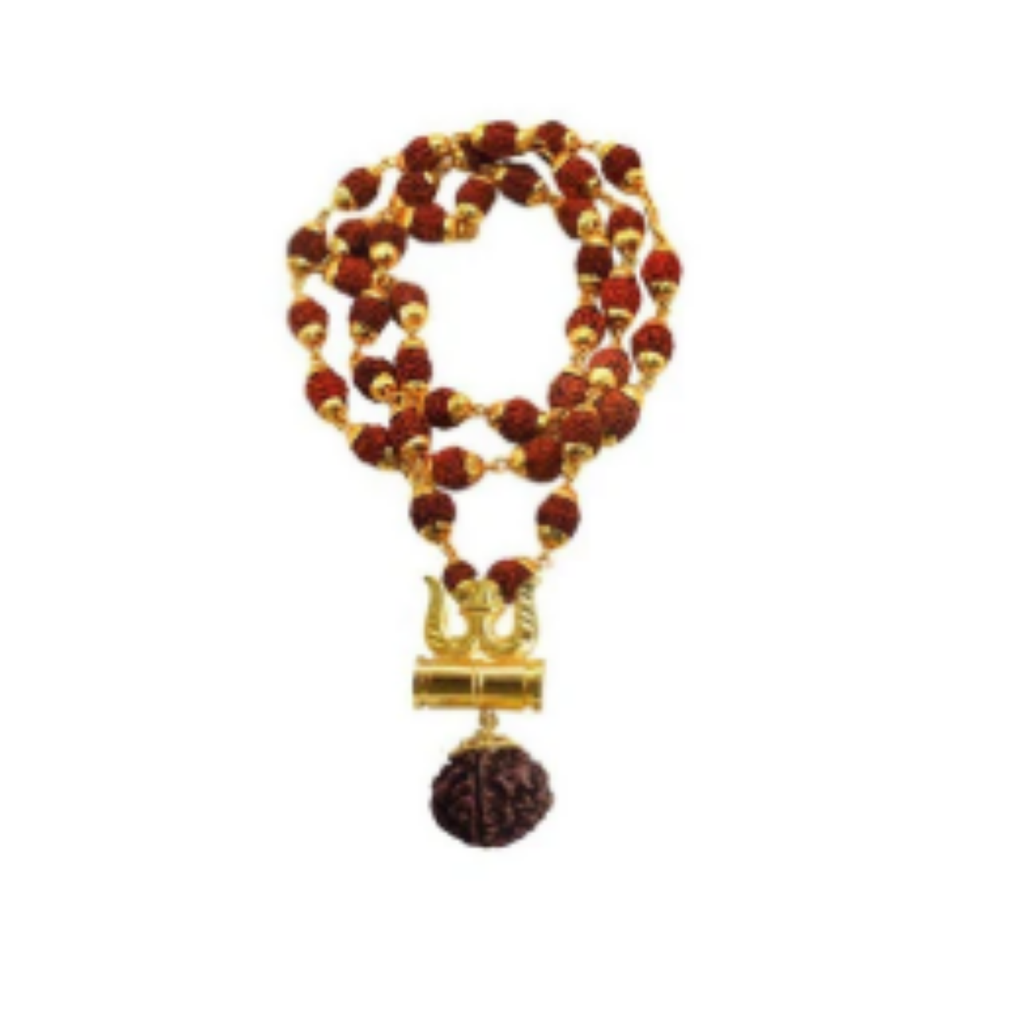 Damru Trishul Rudraksha Mala(Set of 2) [Certified | Abhimantrit - Energized | 100% Original and Natural]