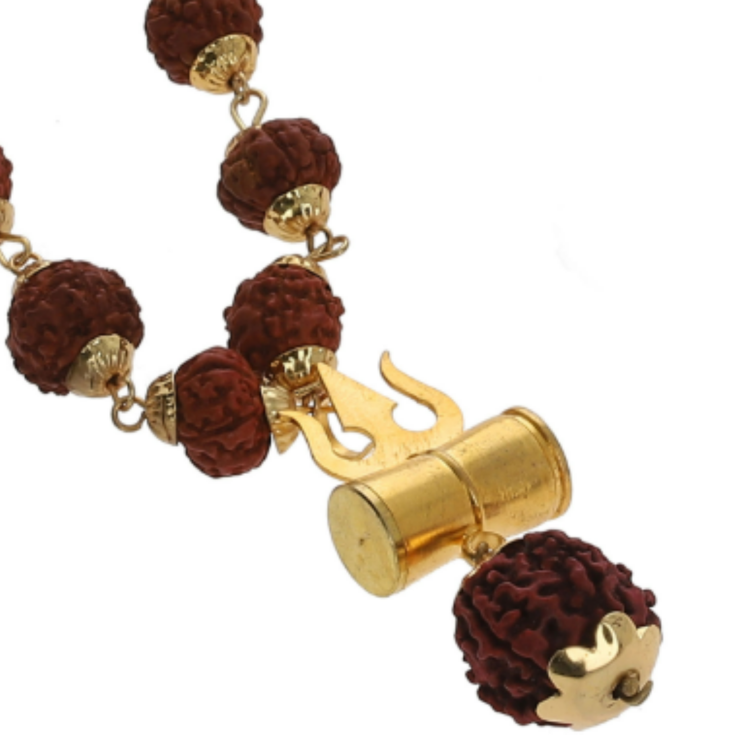 Damru Trishul Rudraksha Mala(Set of 2) [Certified | Abhimantrit - Energized | 100% Original and Natural]