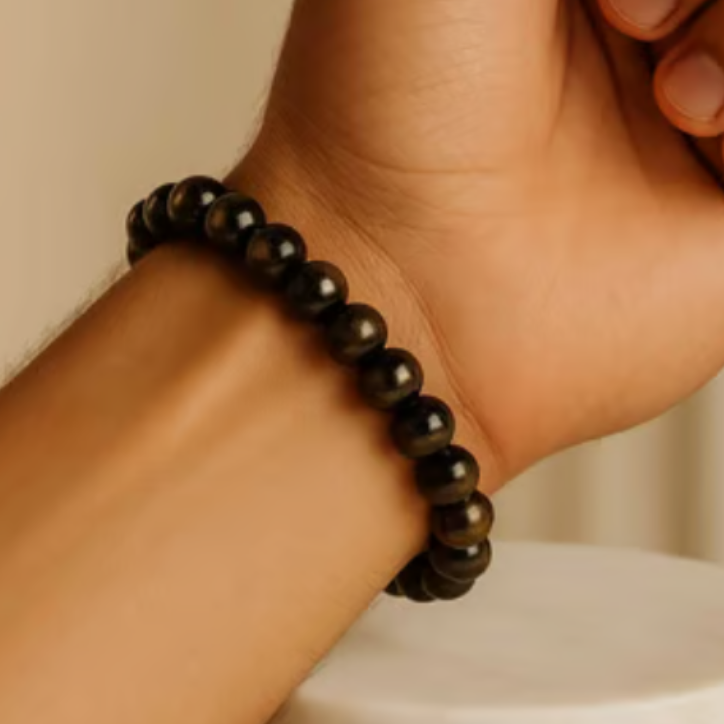 Golden Obsidian Bracelet [Certified | Abhimantrit - Energized | 100% Original and Natural]