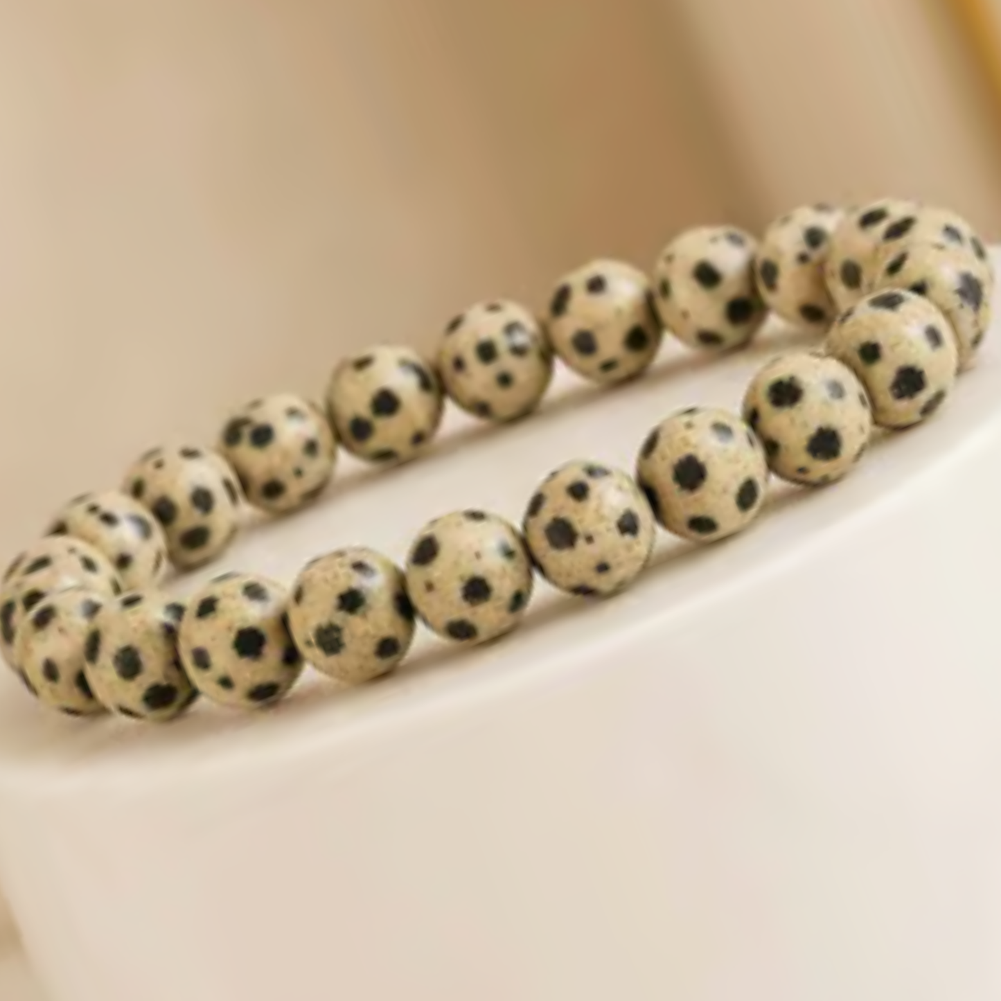 Dalmatian Jasper Bracelet [Certified | Abhimantrit - Energized | 100% Original and Natural]