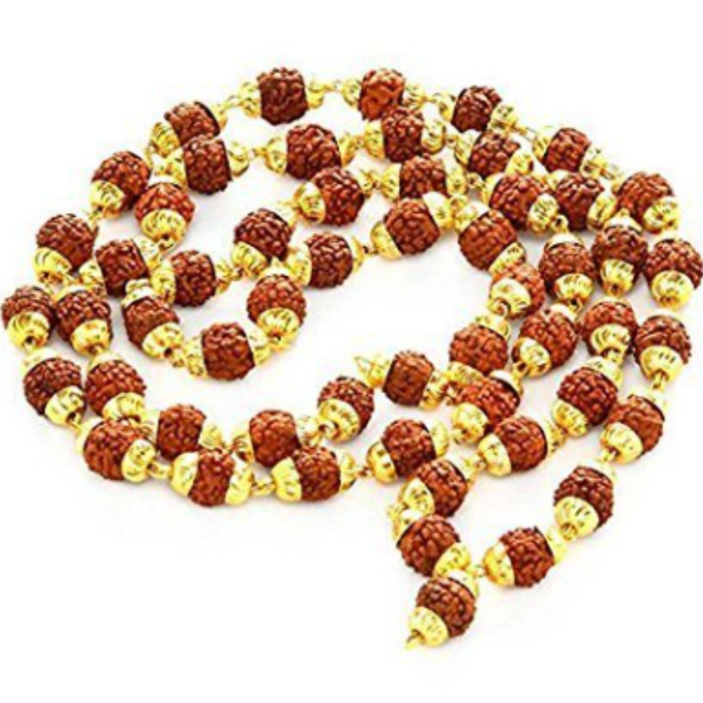Rudraksha Mala(Gold Plated) [Certified | Abhimantrit - Energized | 100% Original and Natural]