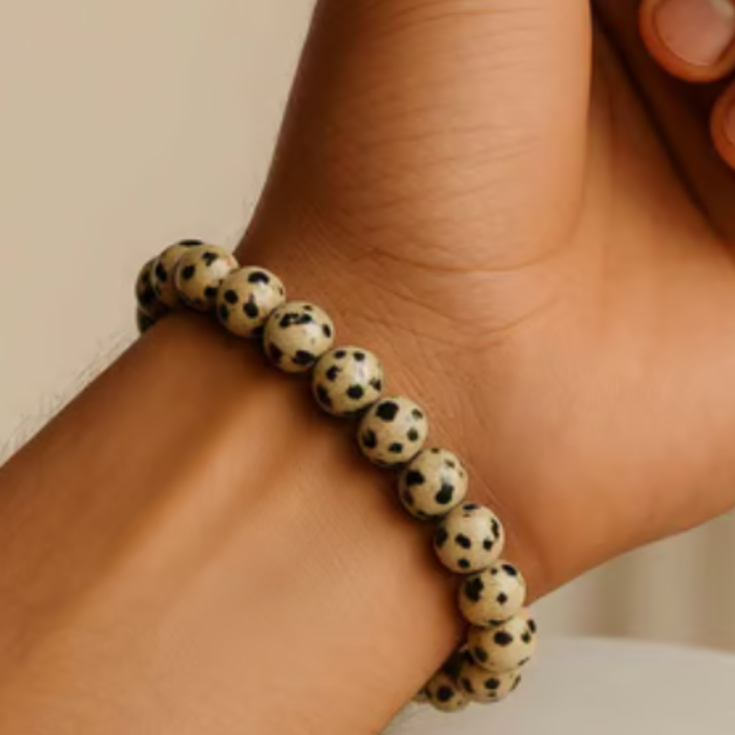 Dalmatian Jasper Bracelet [Certified | Abhimantrit - Energized | 100% Original and Natural]