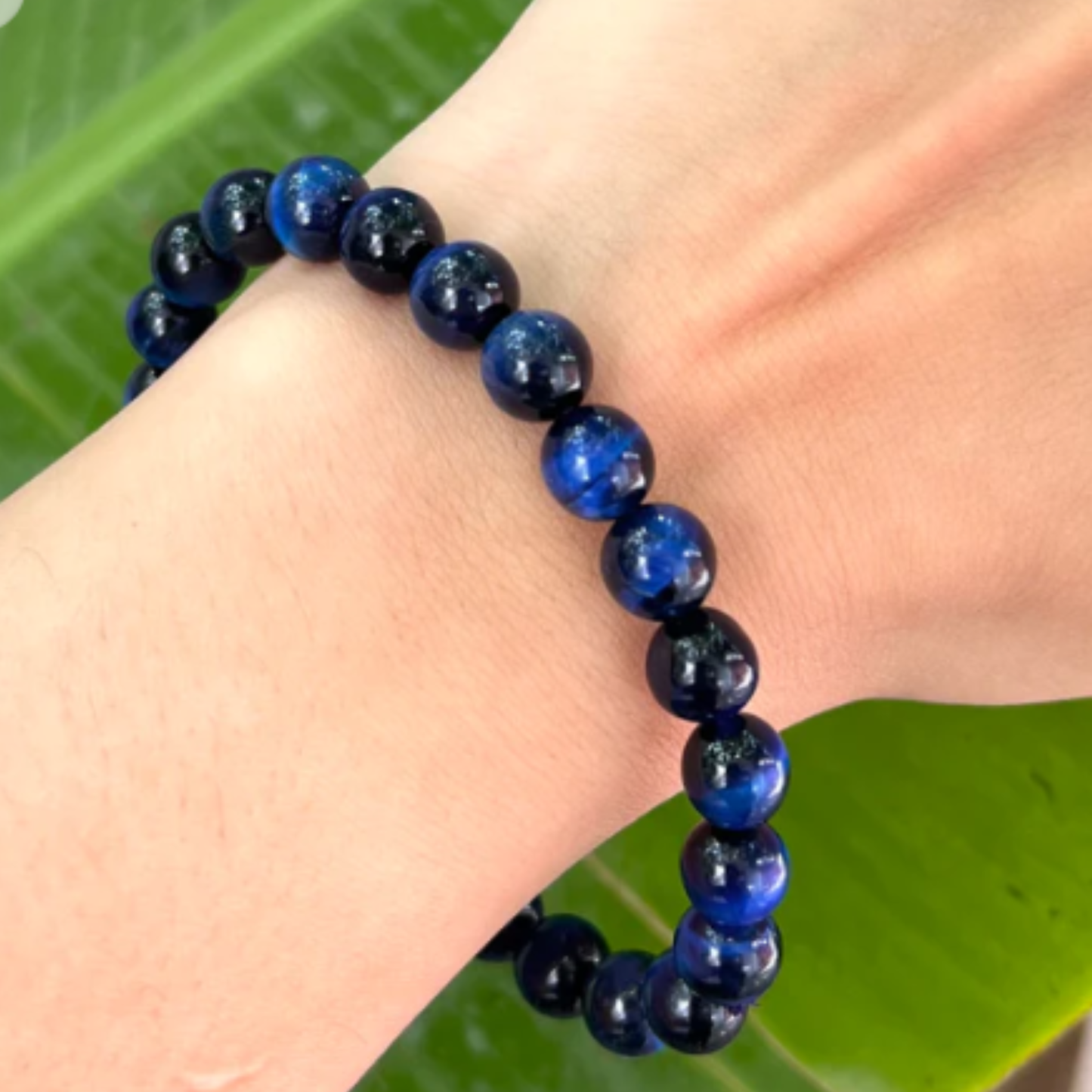 Blue Tigers Eye Bracelet [Certified | Abhimantrit - Energized | 100% Original and Natural]