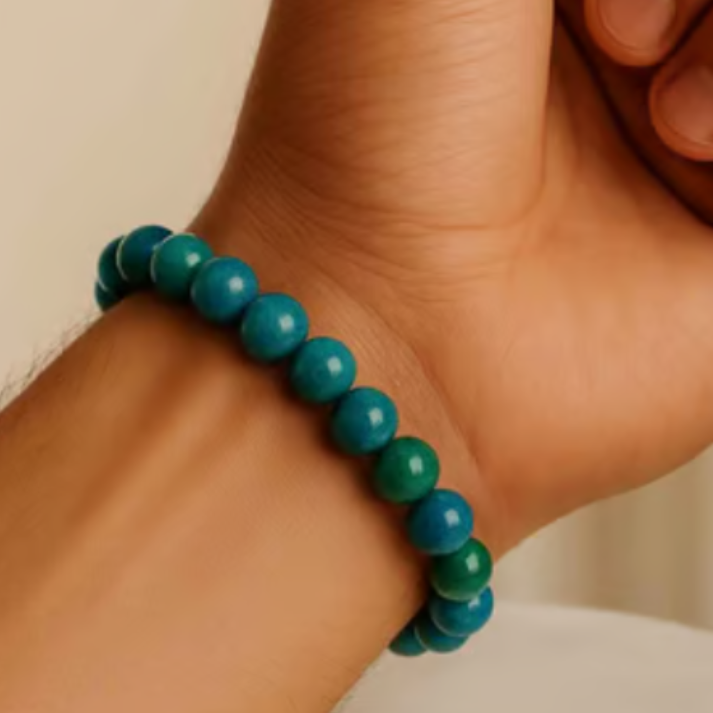 Azurite Bracelet [Certified | Abhimantrit - Energized | 100% Original and Natural]