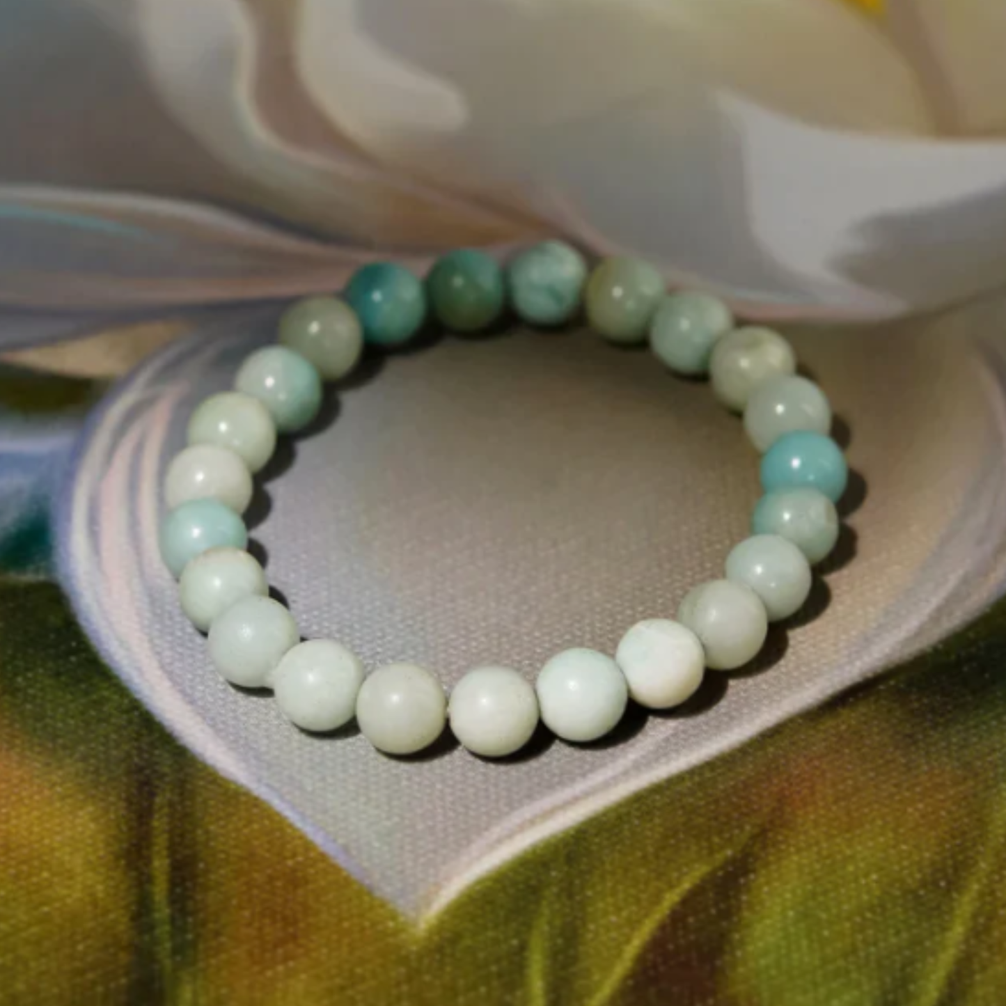 Amazonite Bracelet [Certified | Abhimantrit - Energized | 100% Original and Natural]
