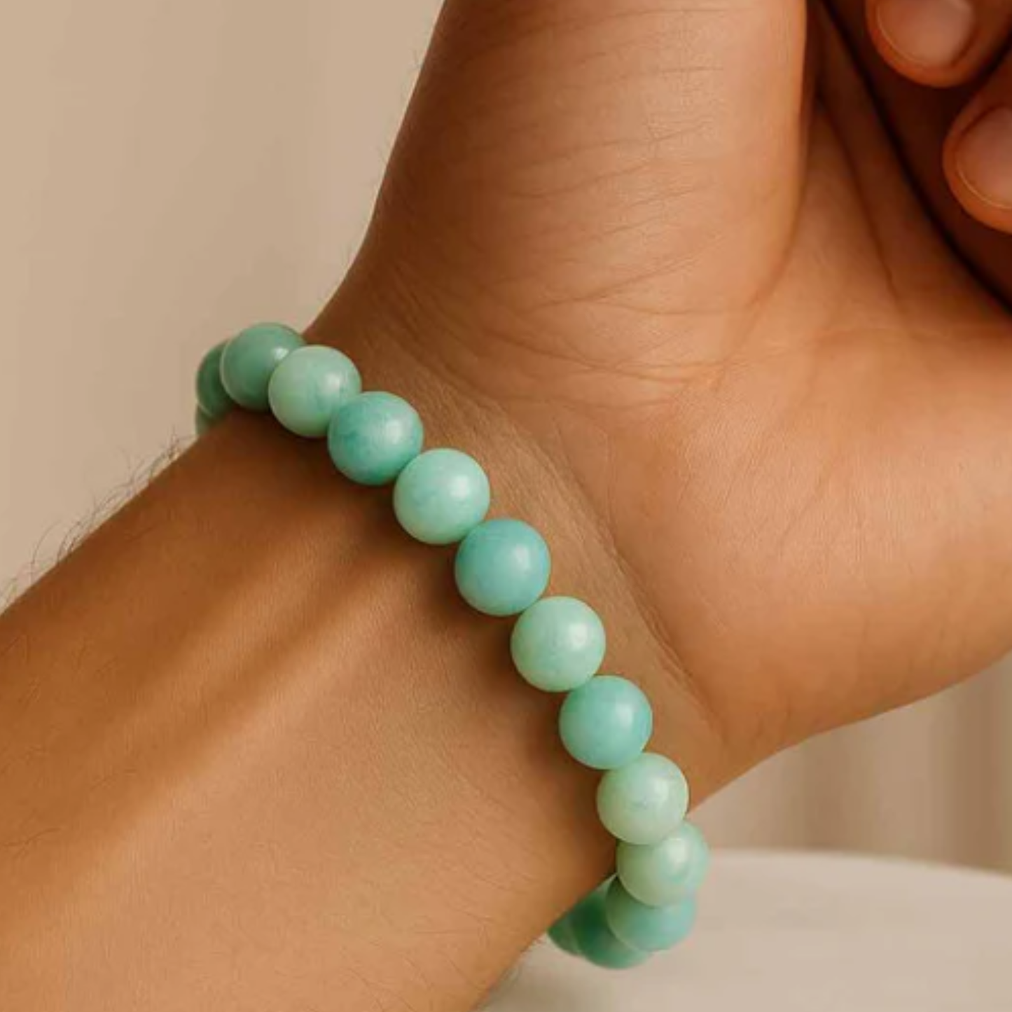 Amazonite Bracelet [Certified | Abhimantrit - Energized | 100% Original and Natural]