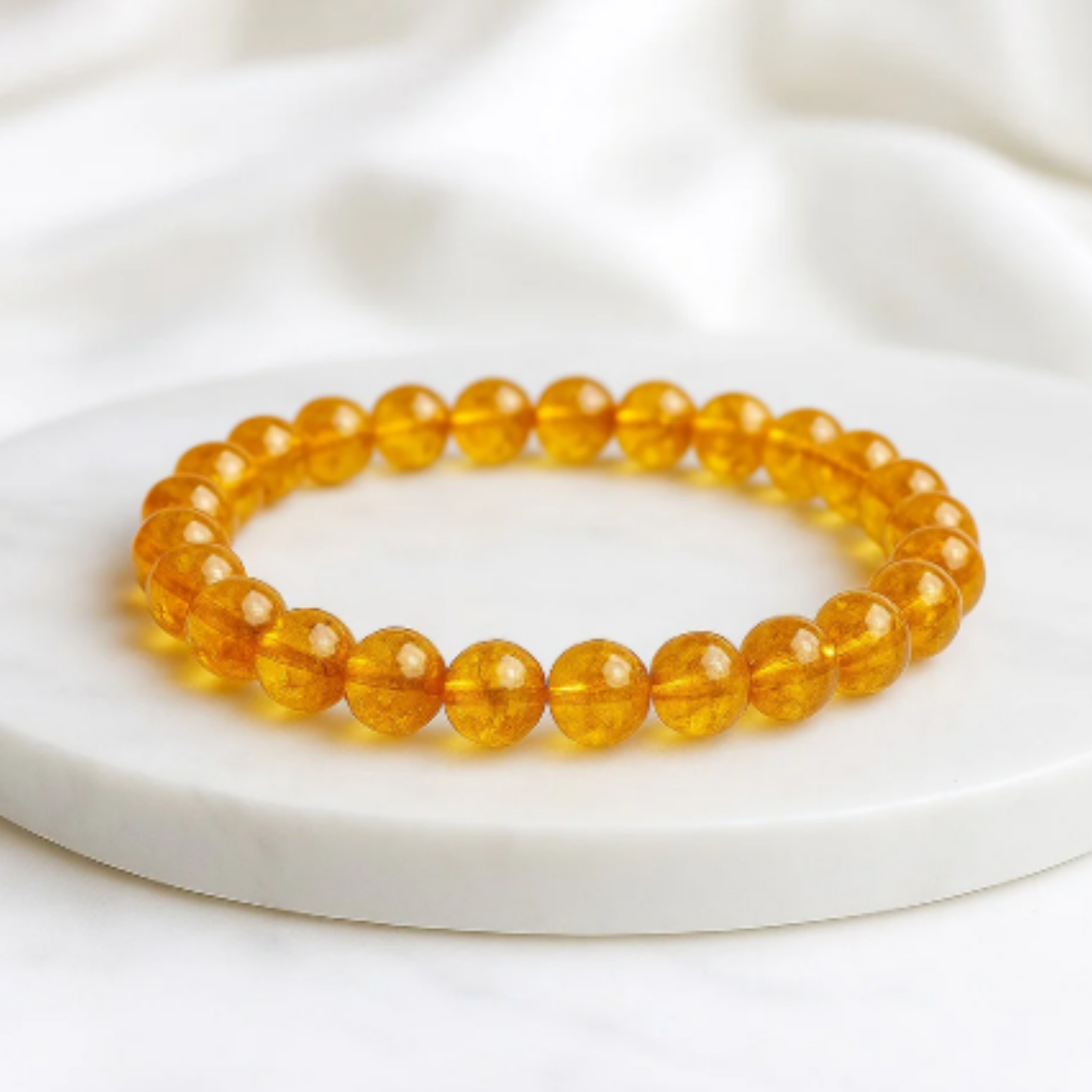 Citrine Bracelet [Certified | Abhimantrit - Energized | 100% Original and Natural]