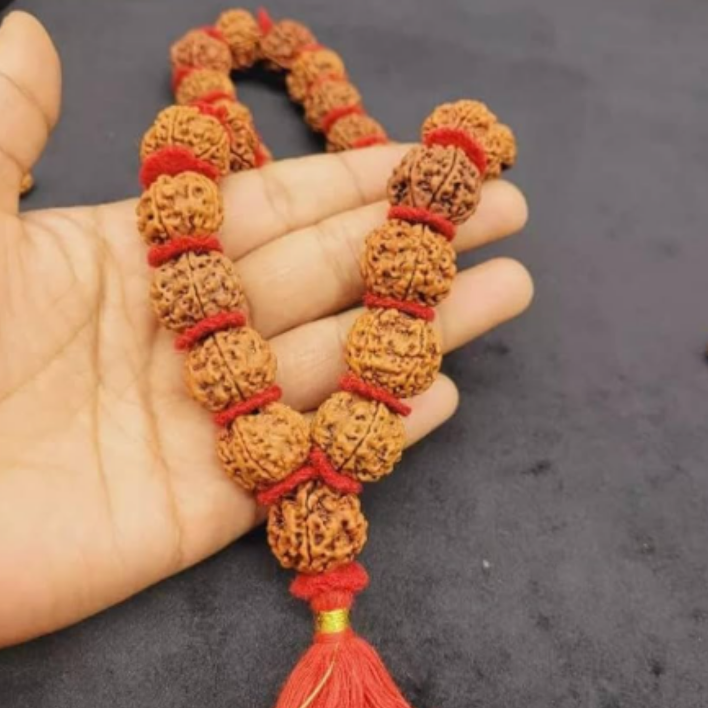 5 Mukhi Nepali Rudraksha Kantha - (54+1) [Certified | Abhimantrit - Energized | 100% Original and Natural]