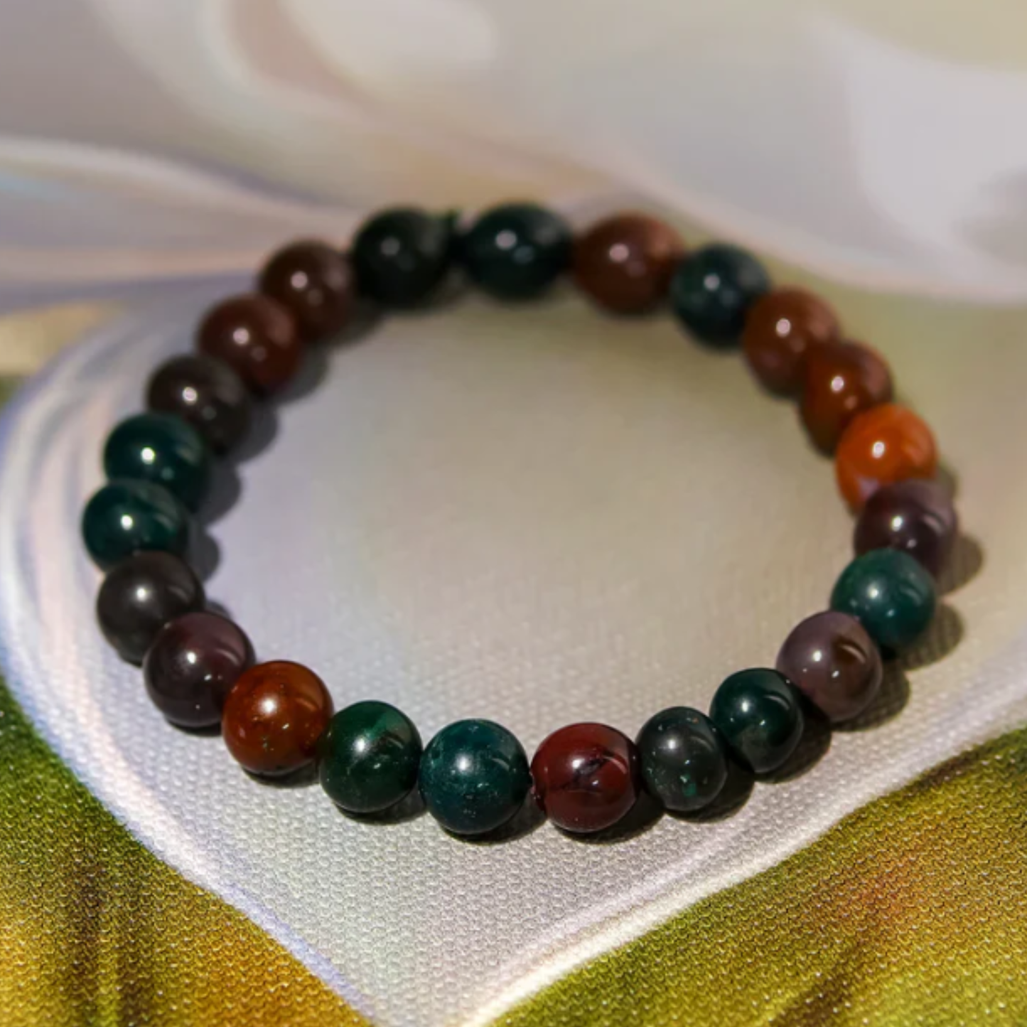 Blood Stone Bracelet [Certified | Abhimantrit - Energized | 100% Original and Natural]