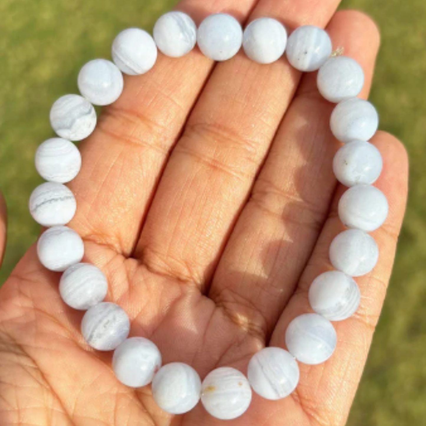 Blue Banded Agate [Certified | Abhimantrit - Energized | 100% Original and Natural]
