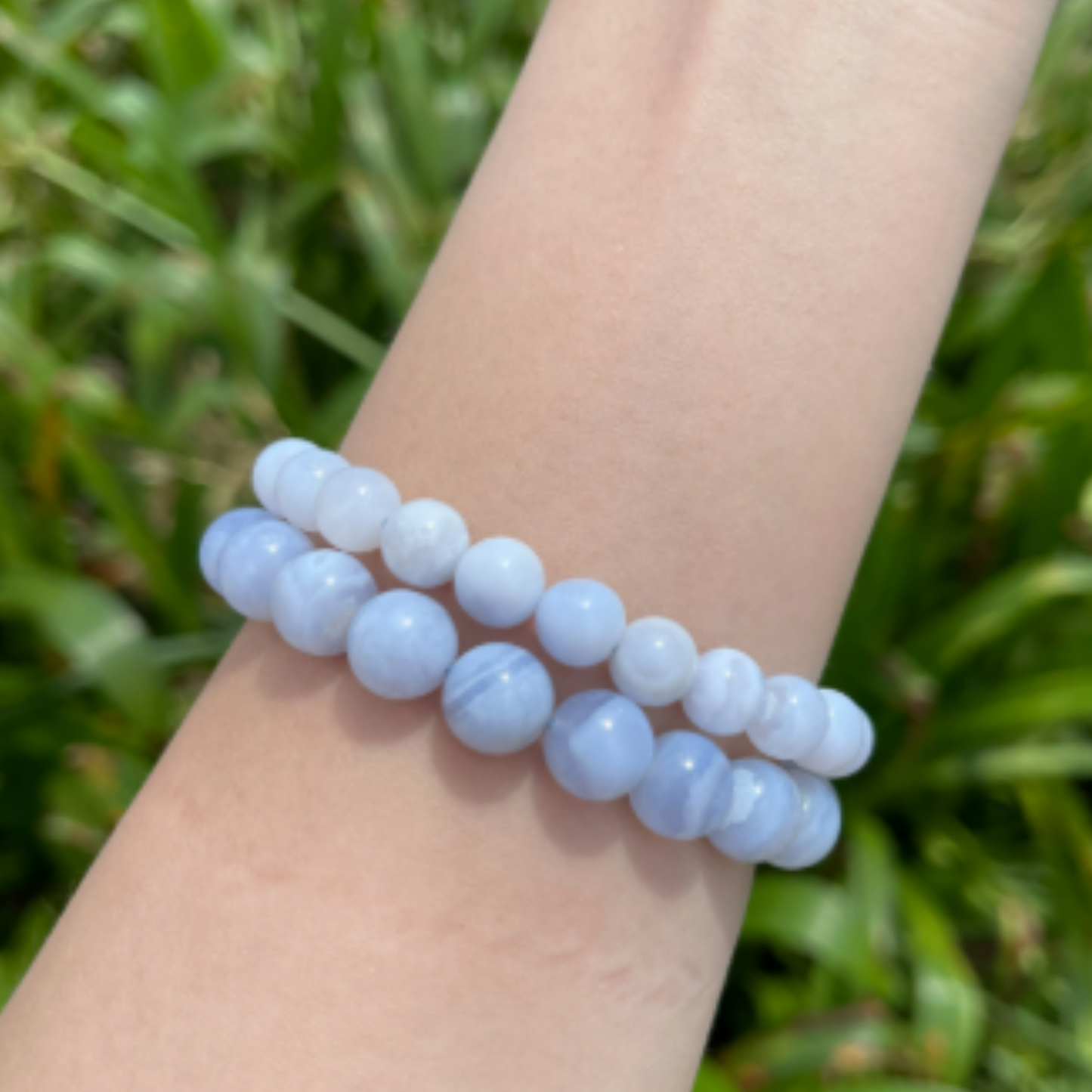Blue Banded Agate [Certified | Abhimantrit - Energized | 100% Original and Natural]