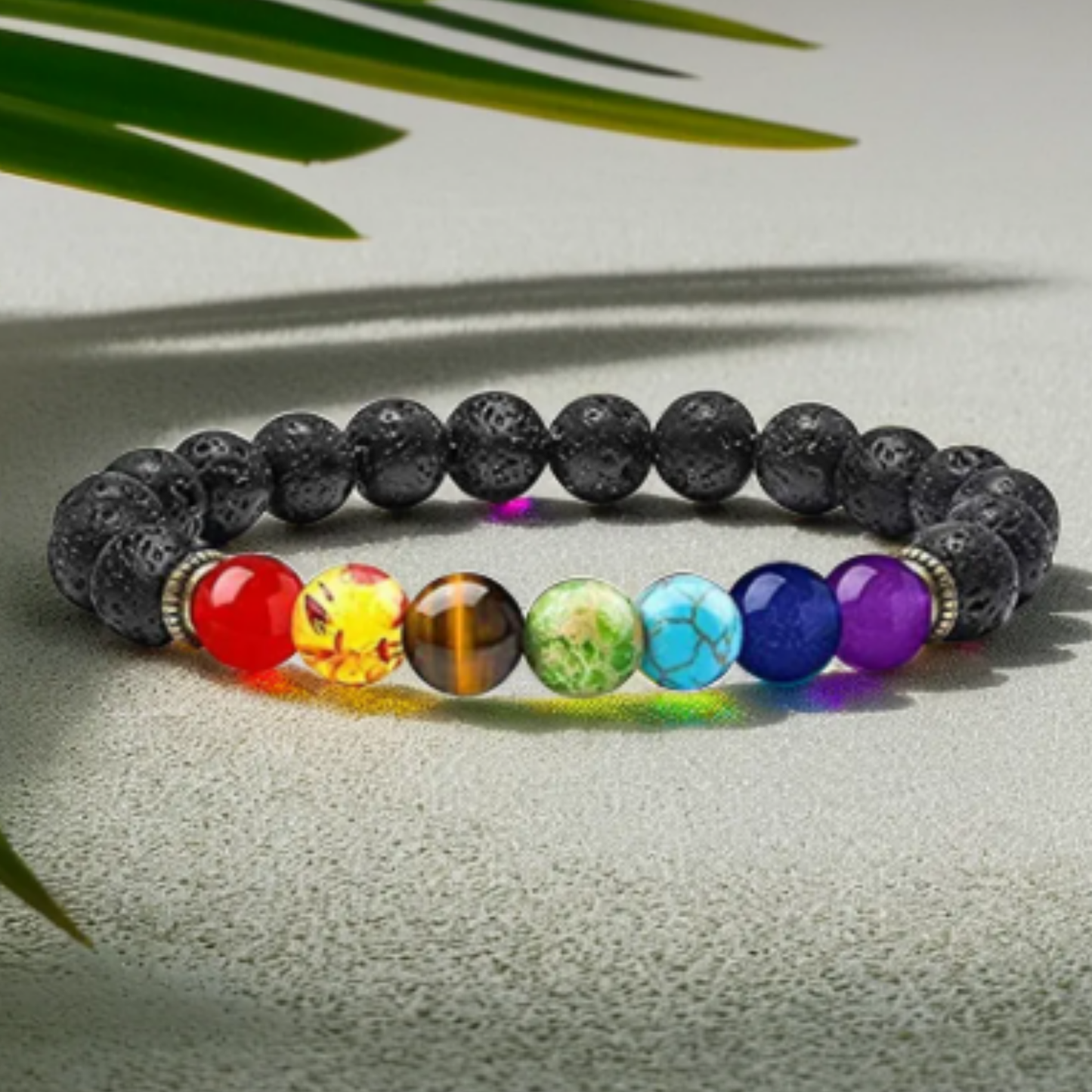 Lava & 7 Chakra Bracelet [Certified | Abhimantrit - Energized | 100% Original and Natural]