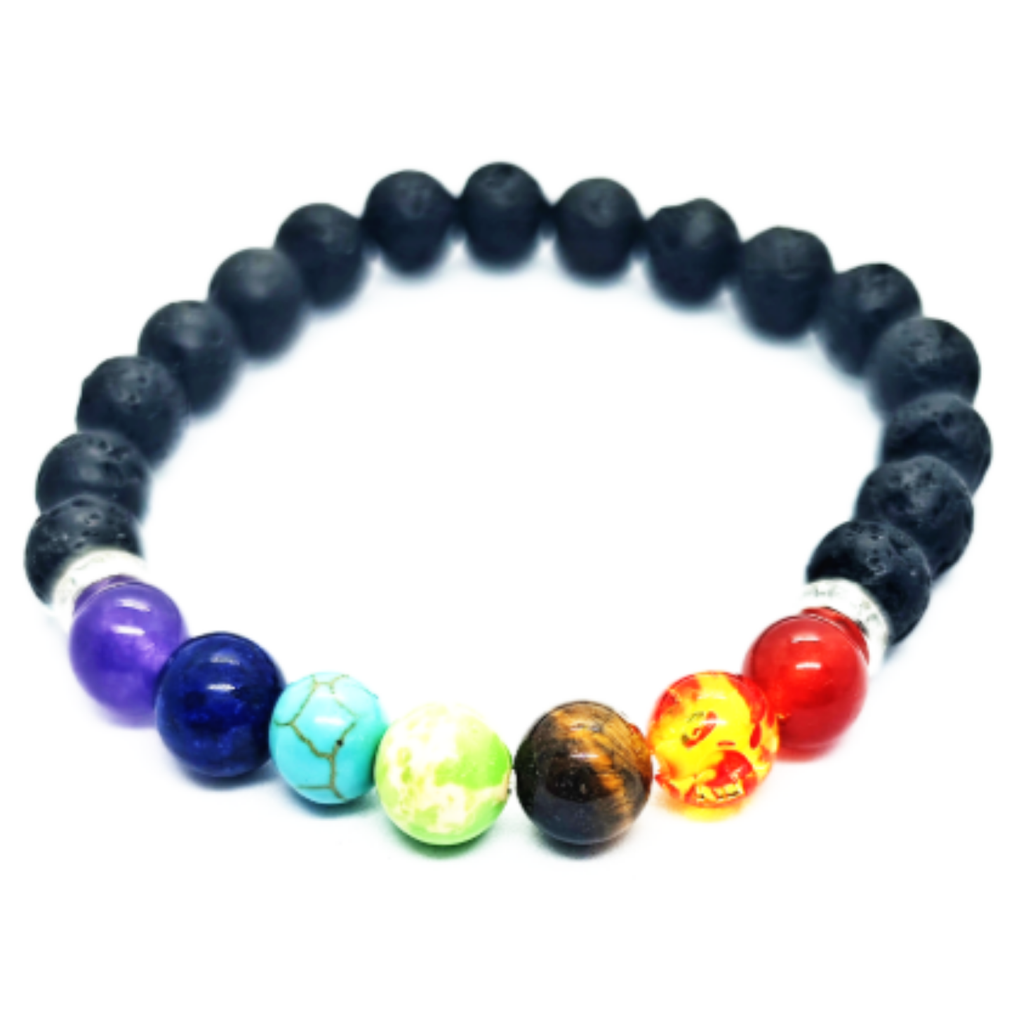 Lava & 7 Chakra Bracelet [Certified | Abhimantrit - Energized | 100% Original and Natural]