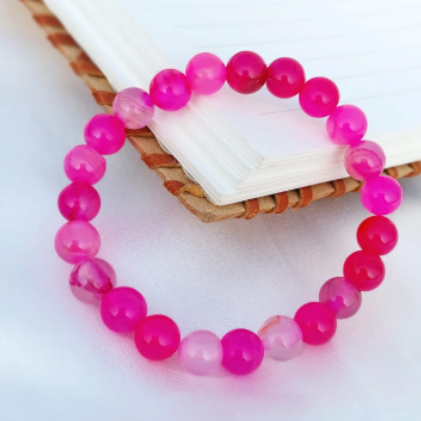 Pink Banded Agate [Certified | Abhimantrit - Energized | 100% Original and Natural]