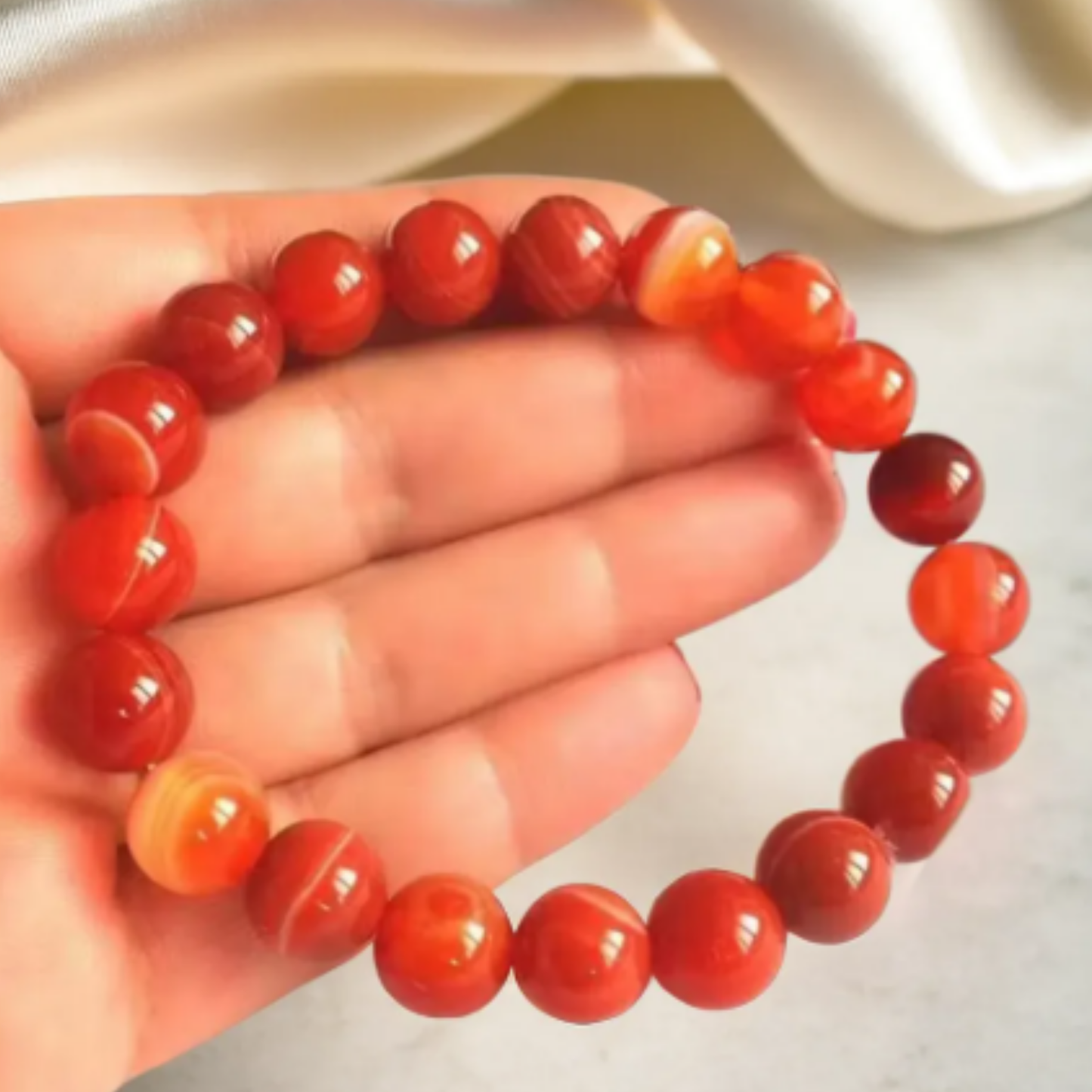 Red Banded Agate [Certified | Abhimantrit - Energized | 100% Original and Natural]