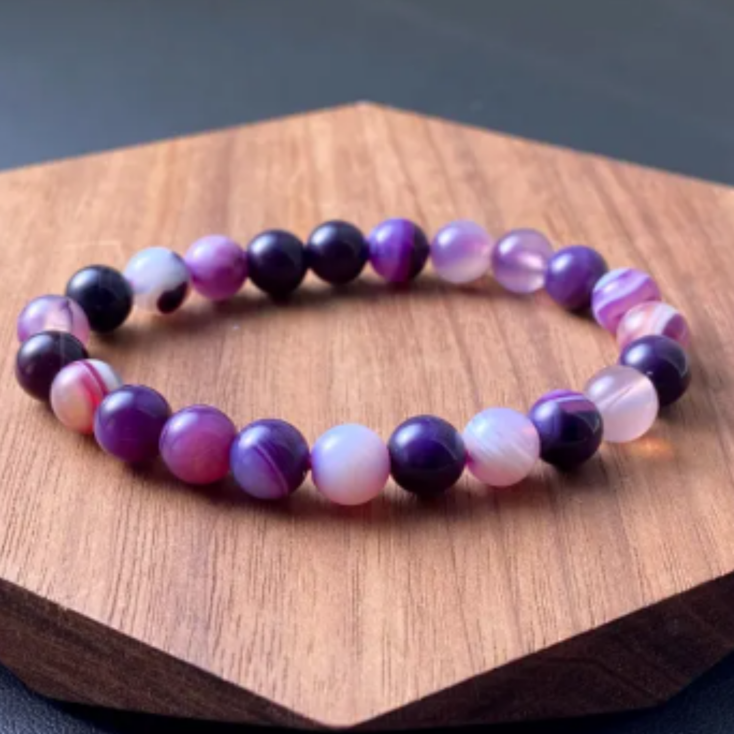 Purple Banded Agate [Certified | Abhimantrit - Energized | 100% Original and Natural]