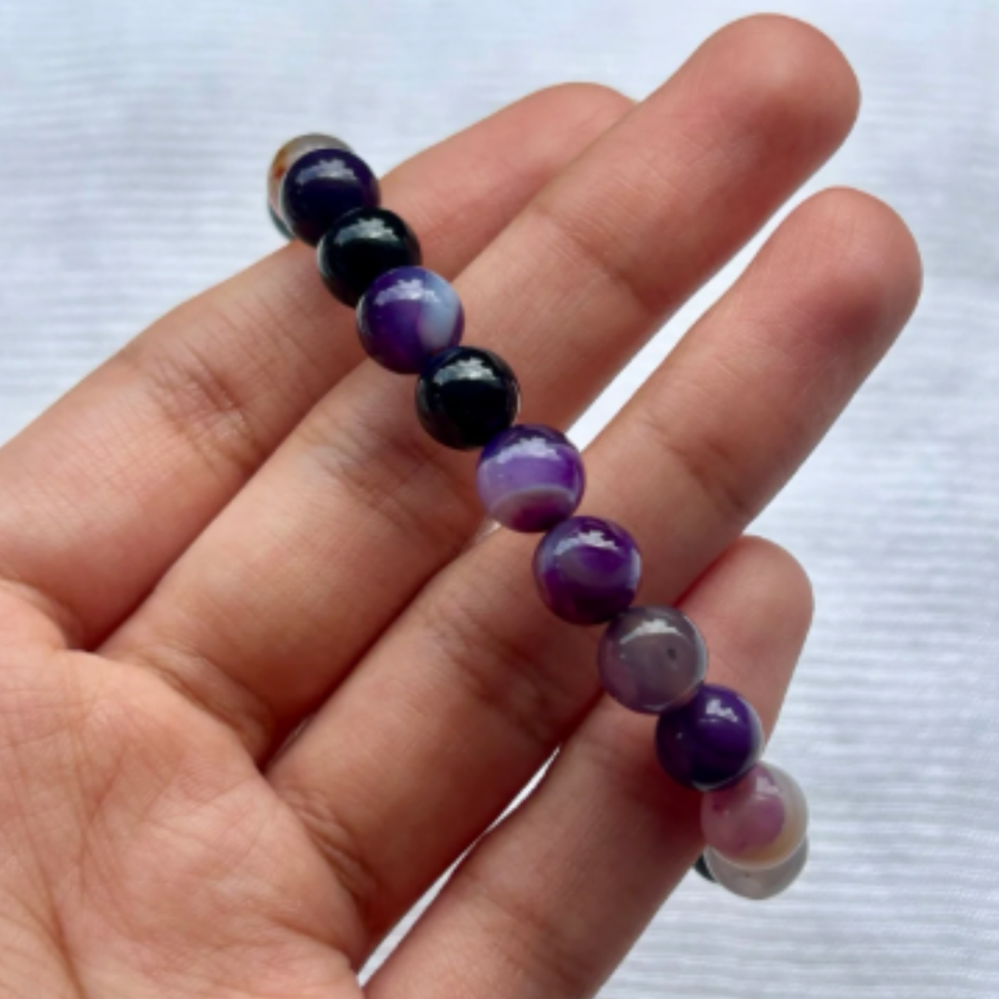 Purple Banded Agate [Certified | Abhimantrit - Energized | 100% Original and Natural]