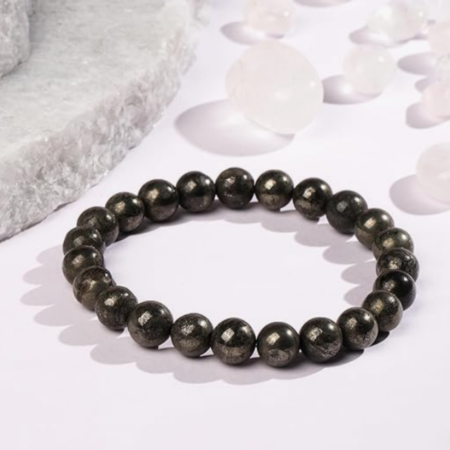 Raw Pyrite Bracelet [Certified | Abhimantrit - Energized | 100% Original and Natural]
