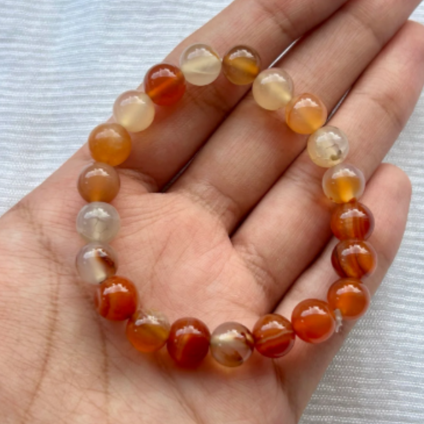 Orange Banded Agate [Certified | Abhimantrit - Energized | 100% Original and Natural]